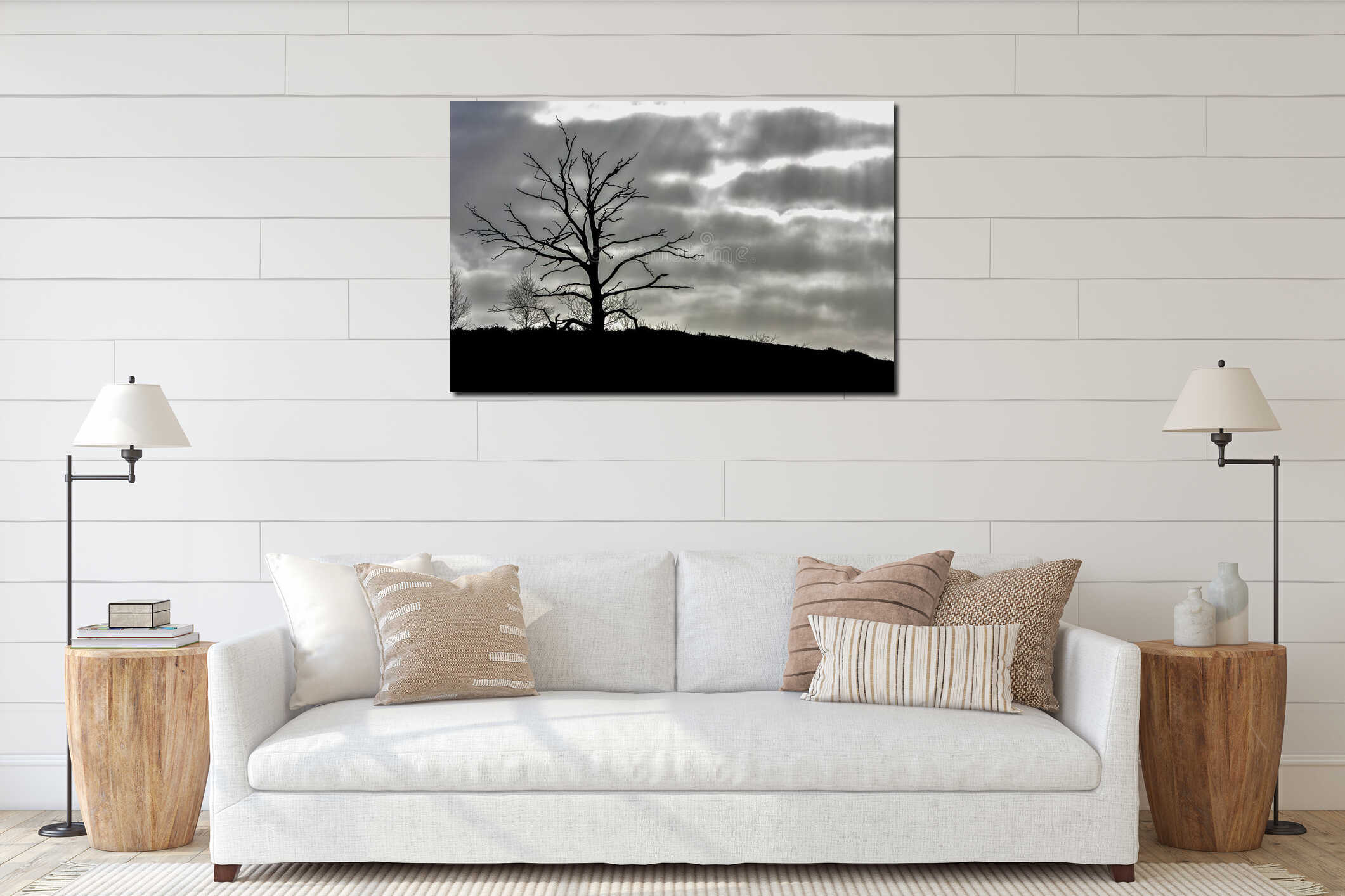 Canvas hanging interior mockup