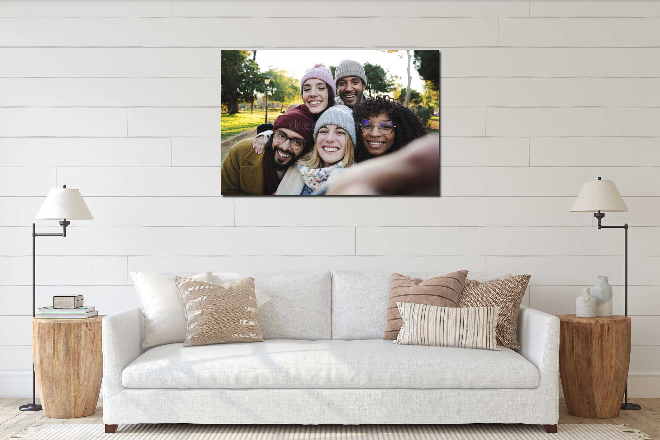 Canvas hanging interior mockup