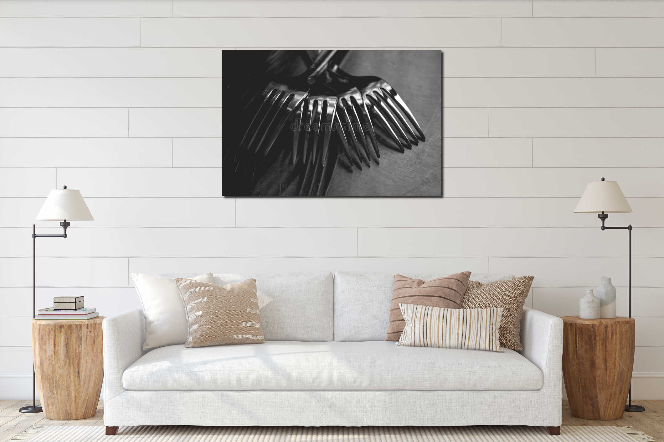 Canvas hanging interior mockup