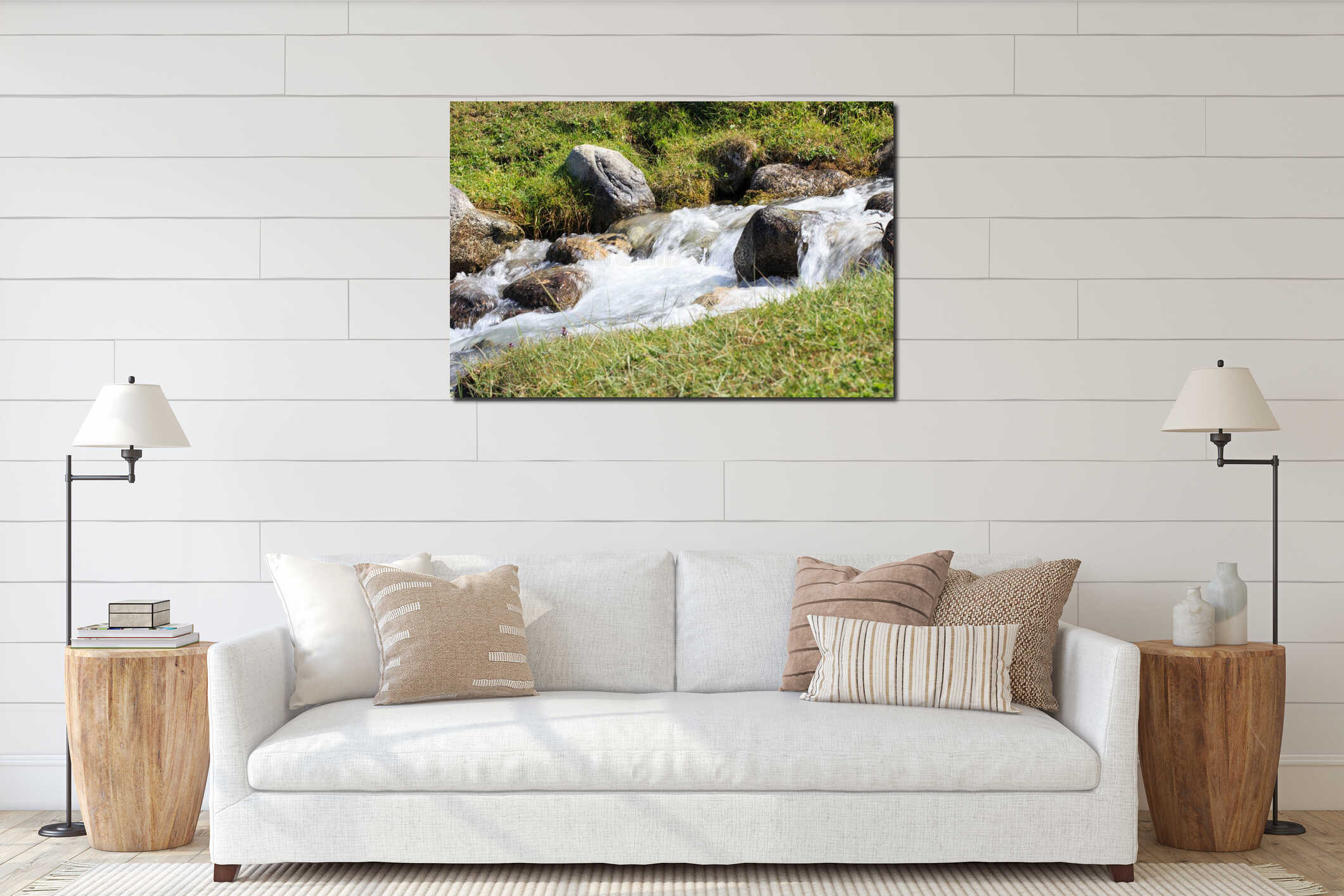 Canvas hanging interior mockup