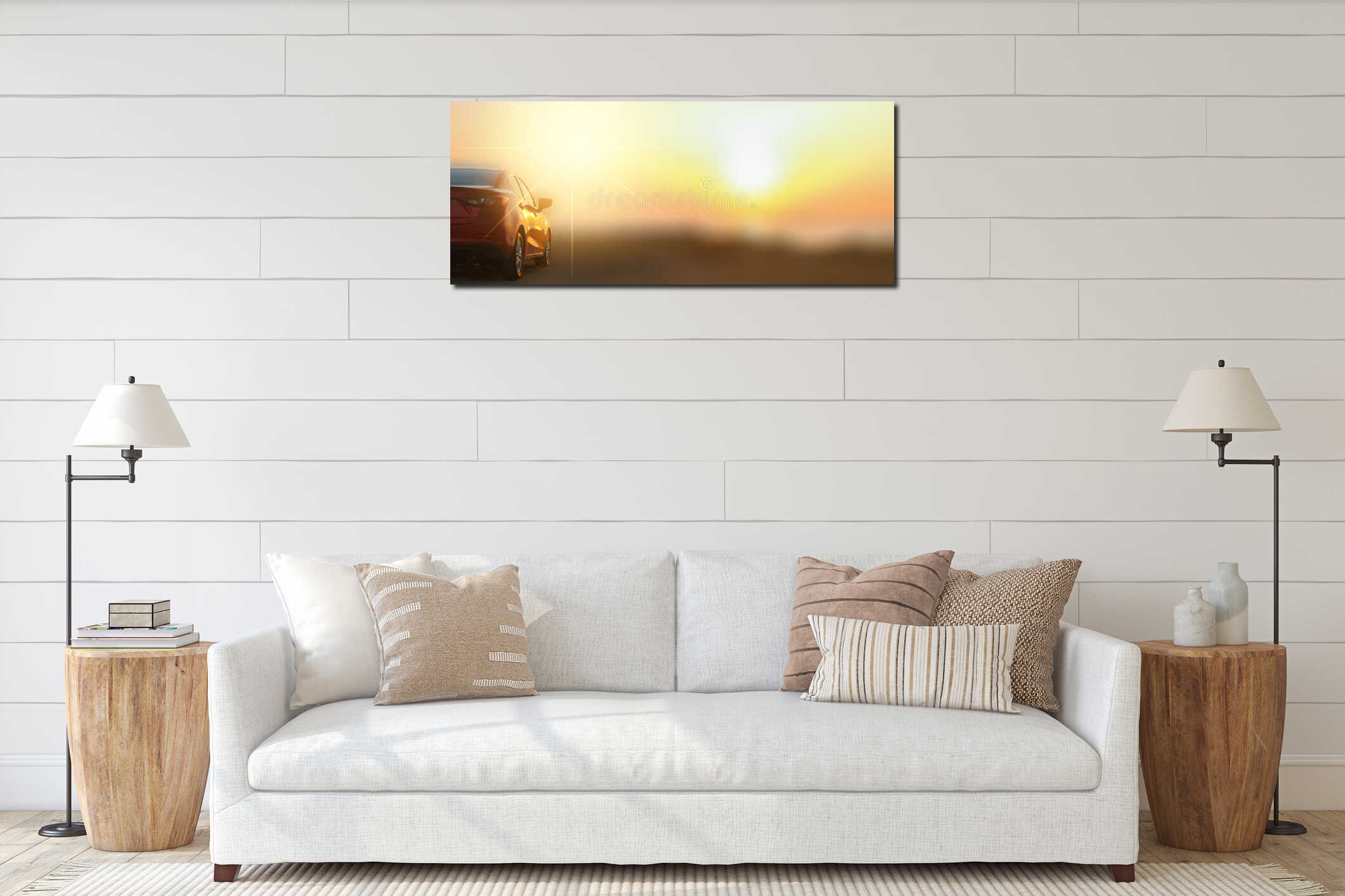 Canvas hanging interior mockup