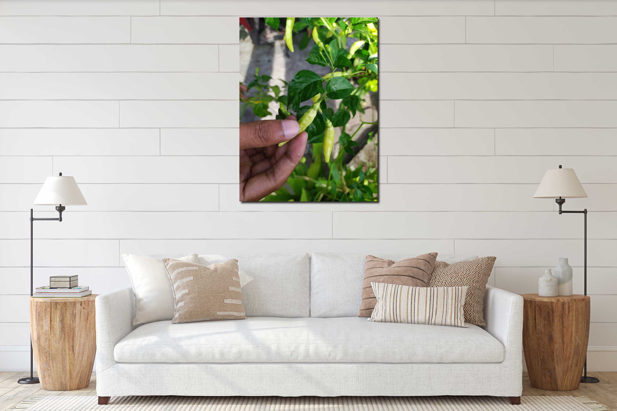 Canvas hanging interior mockup