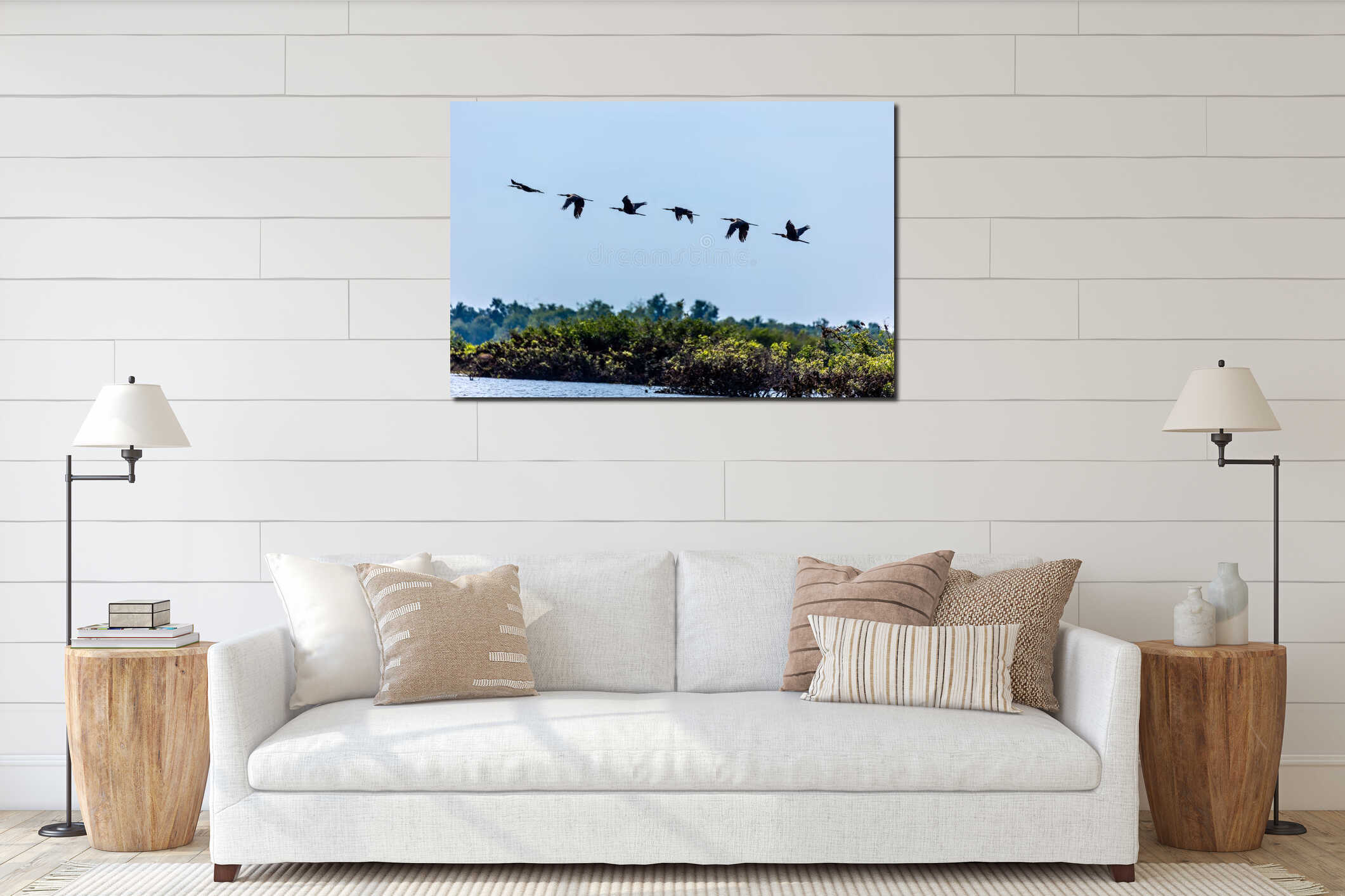 Canvas hanging interior mockup