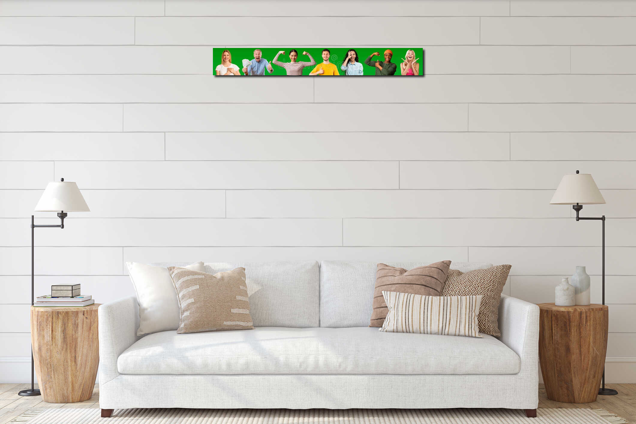Canvas hanging interior mockup