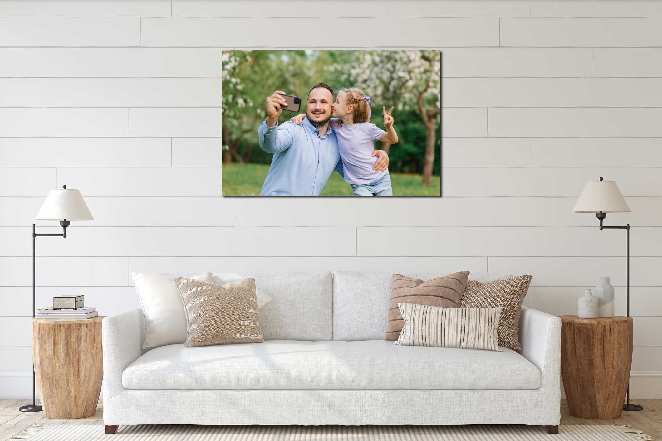 Canvas hanging interior mockup