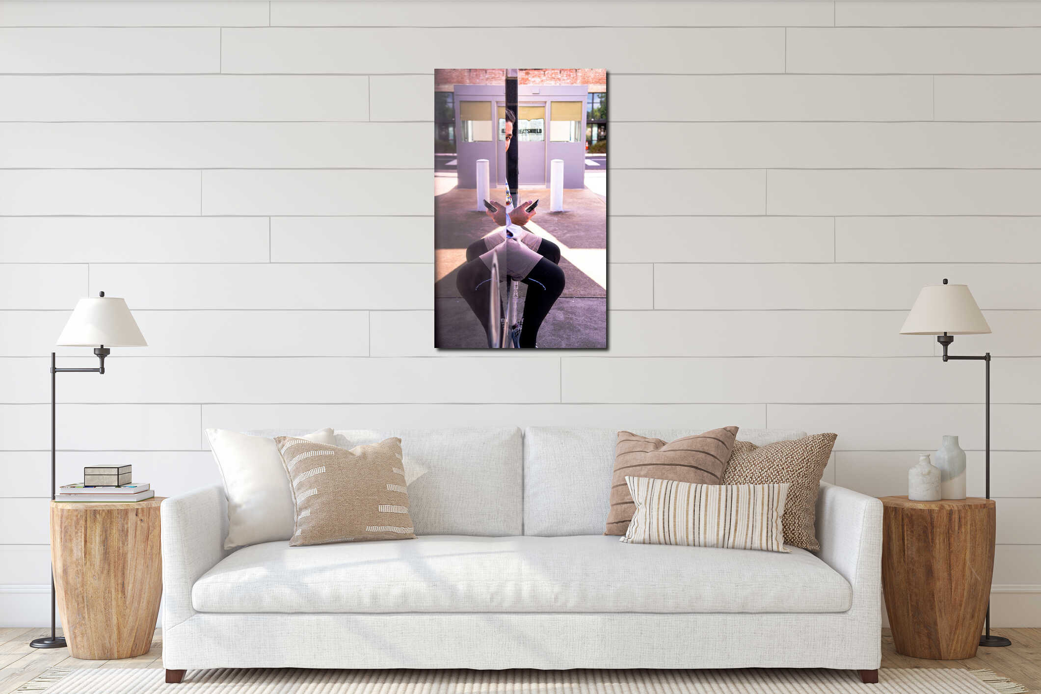 Canvas hanging interior mockup