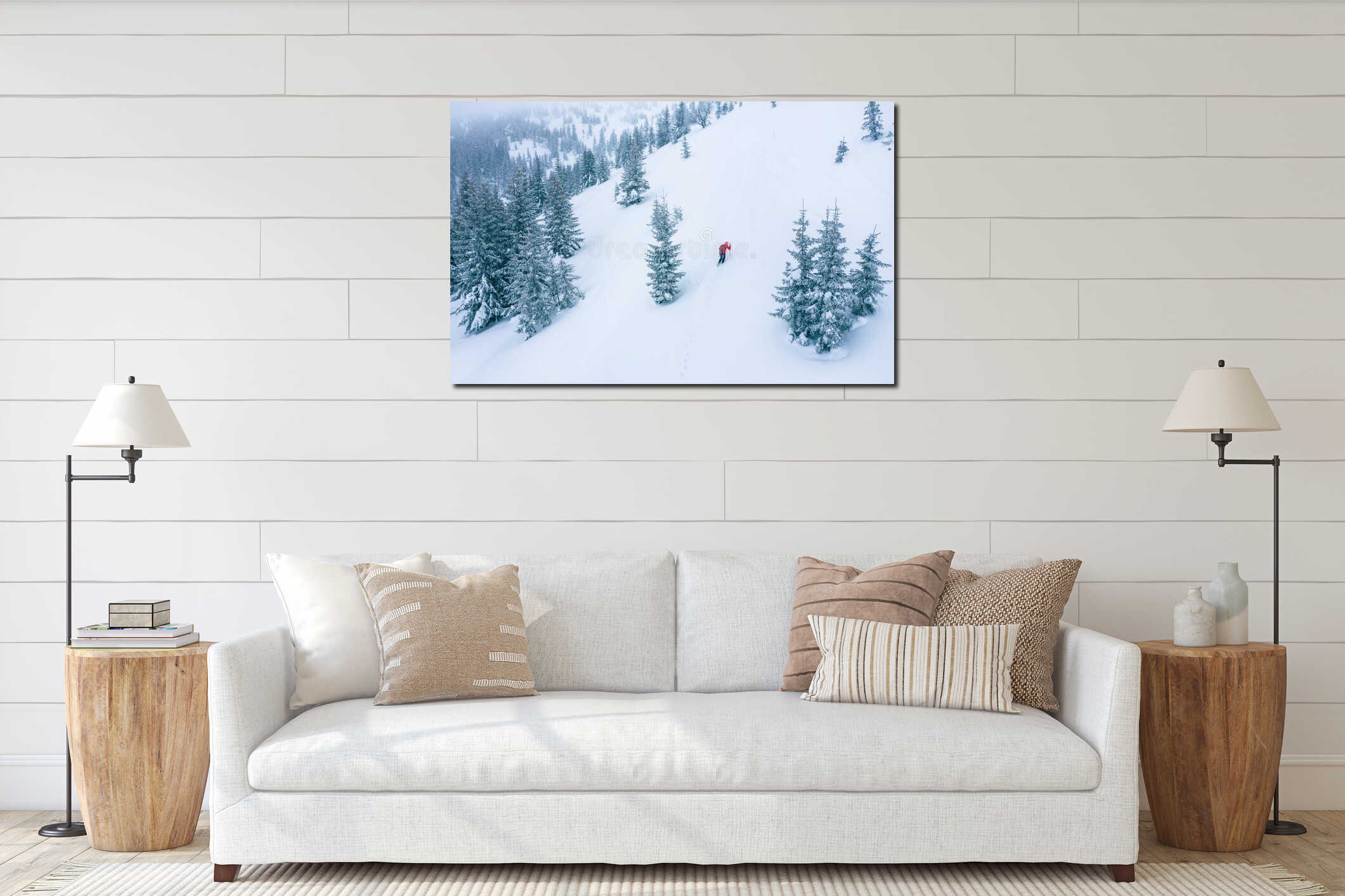 Canvas hanging interior mockup