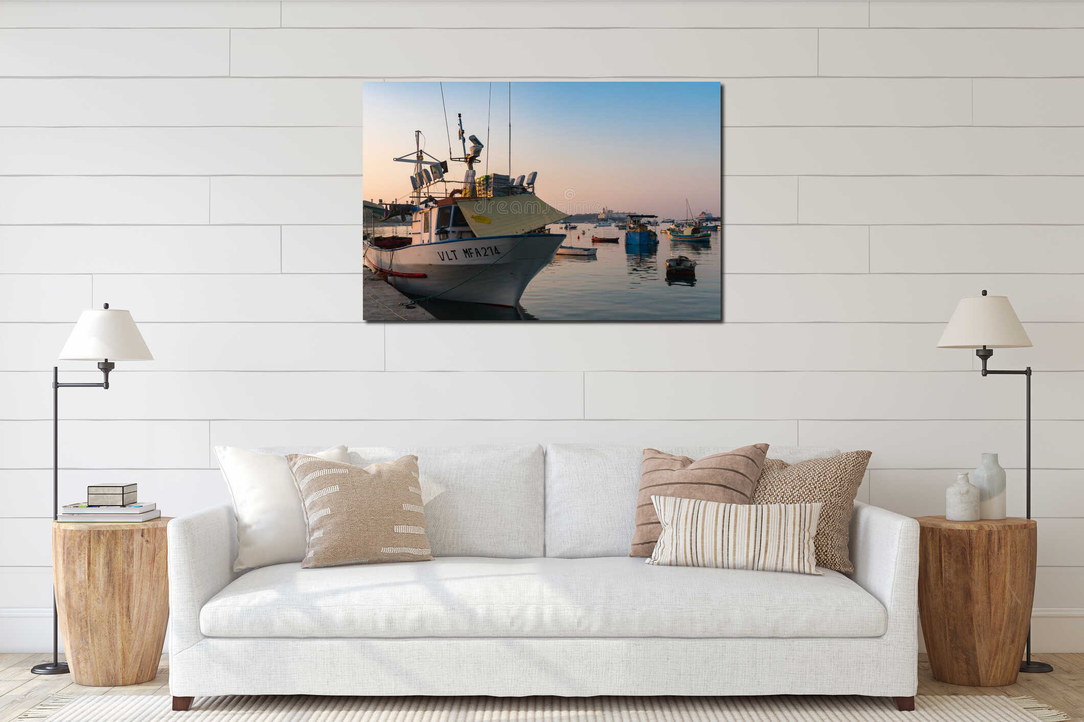 Canvas hanging interior mockup