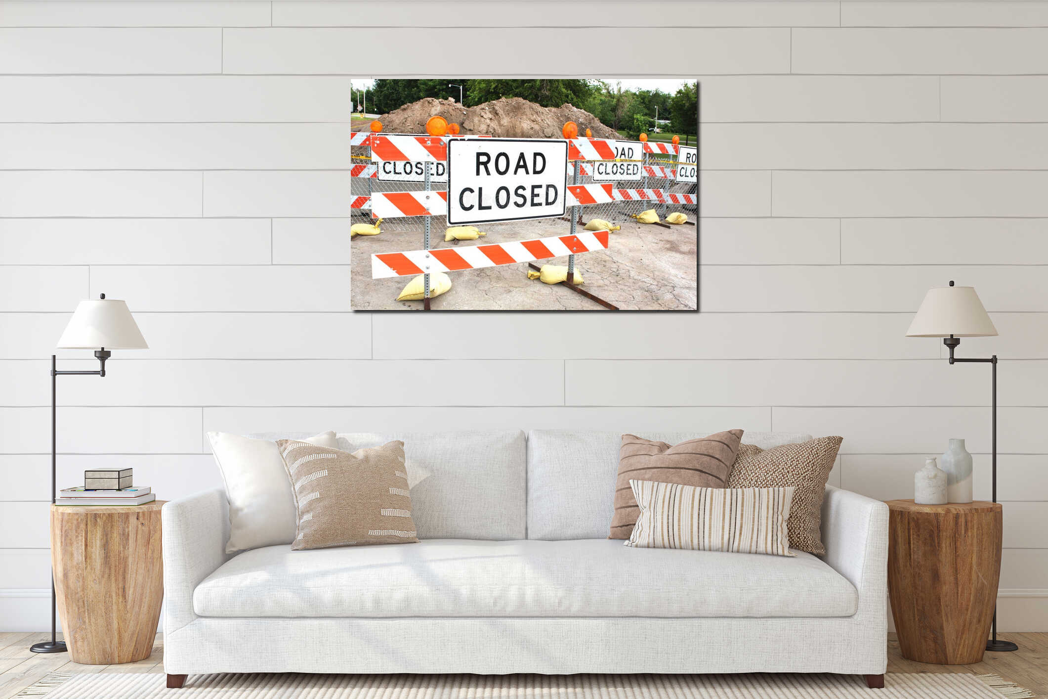 Canvas hanging interior mockup