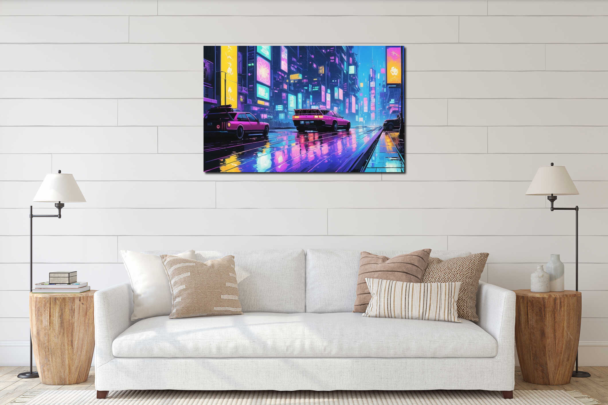 Canvas hanging interior mockup