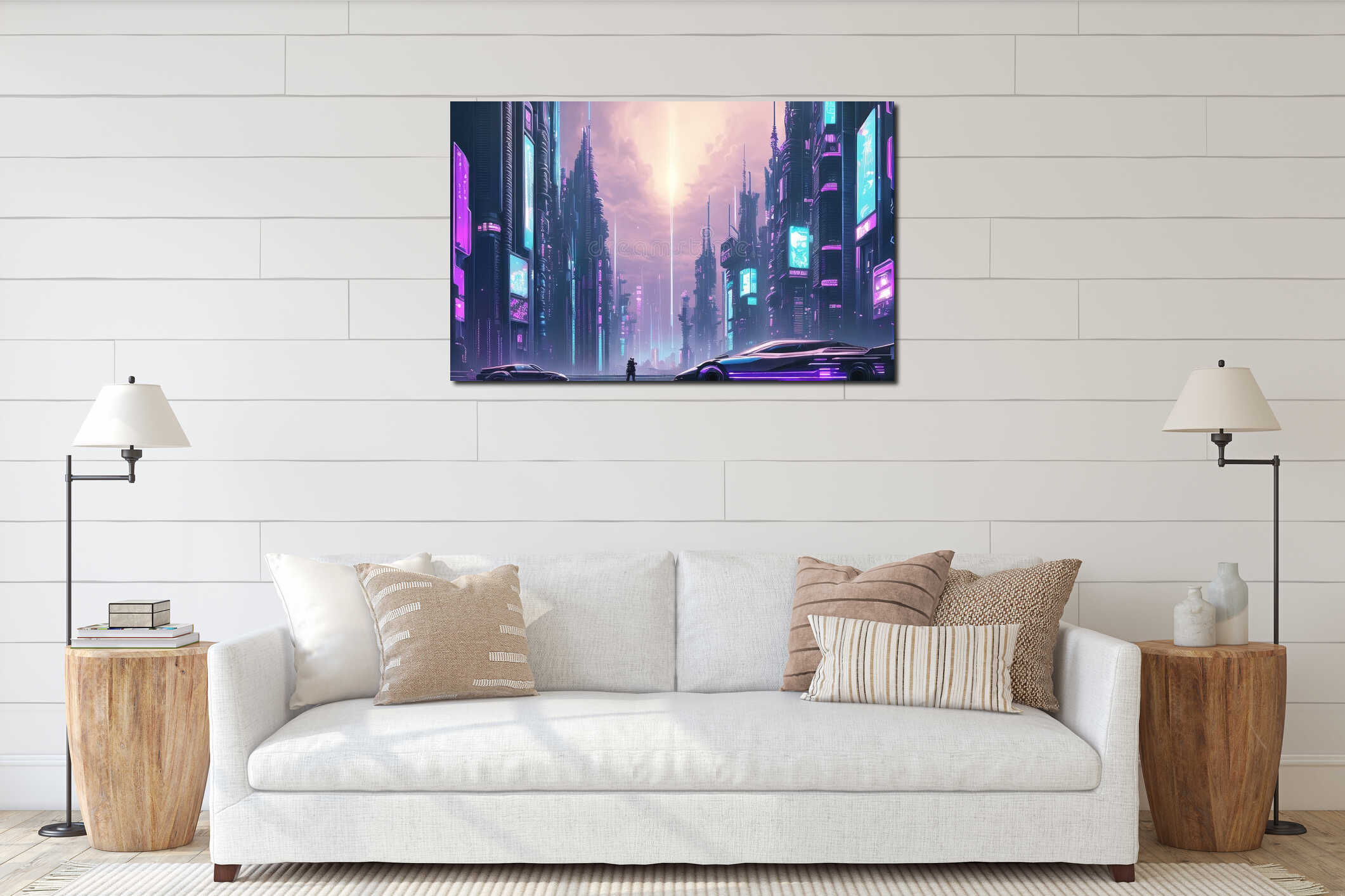 Canvas hanging interior mockup