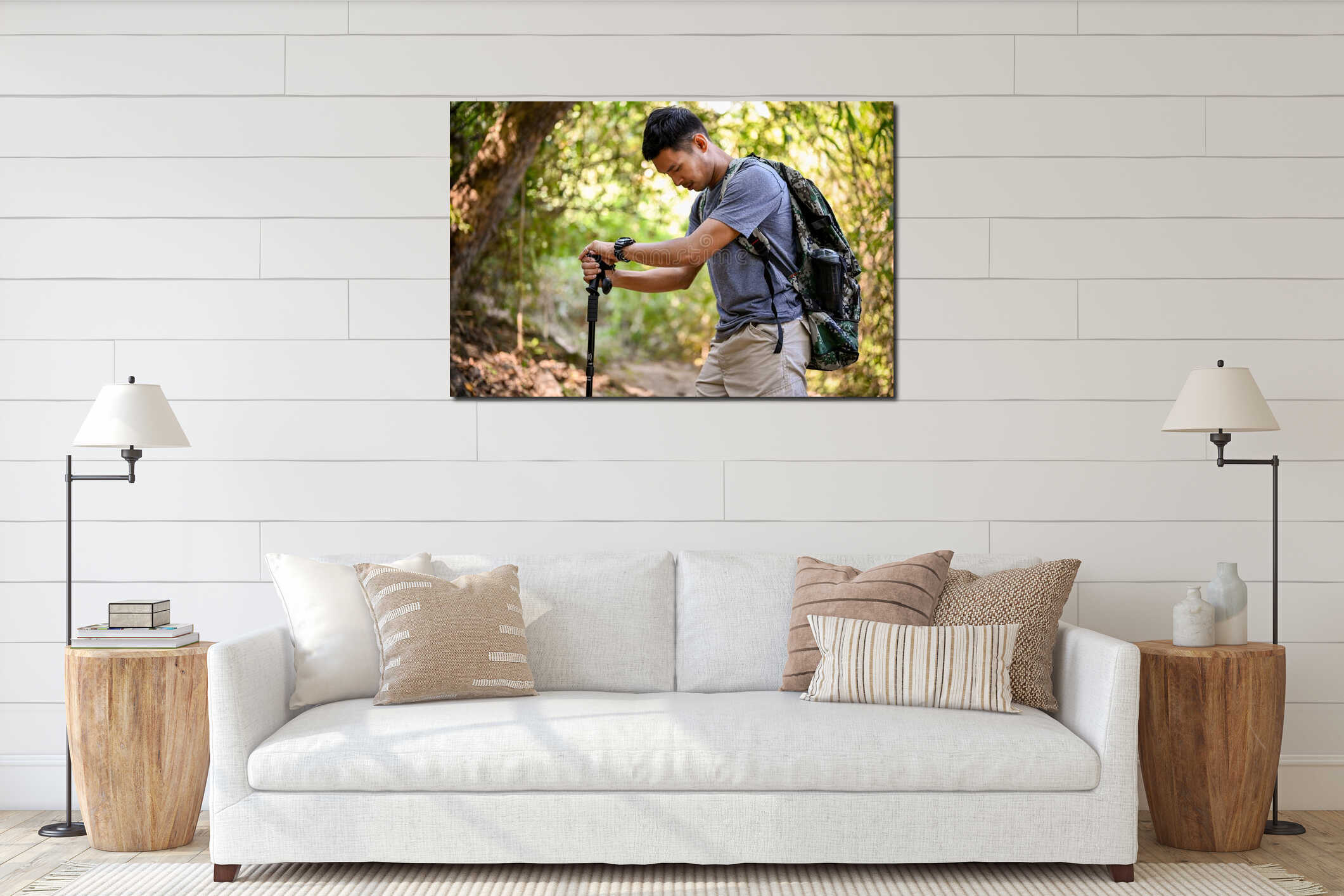 Canvas hanging interior mockup