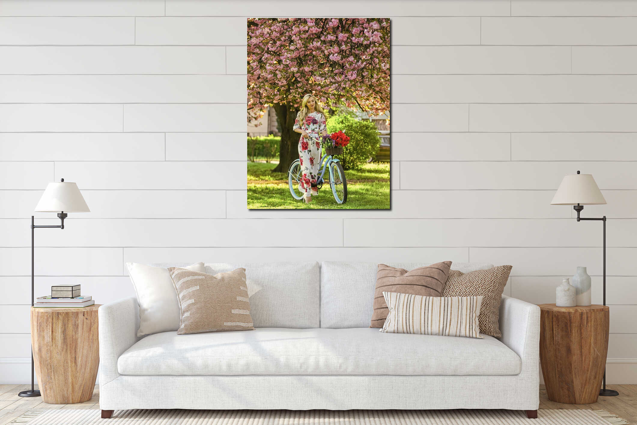 Canvas hanging interior mockup