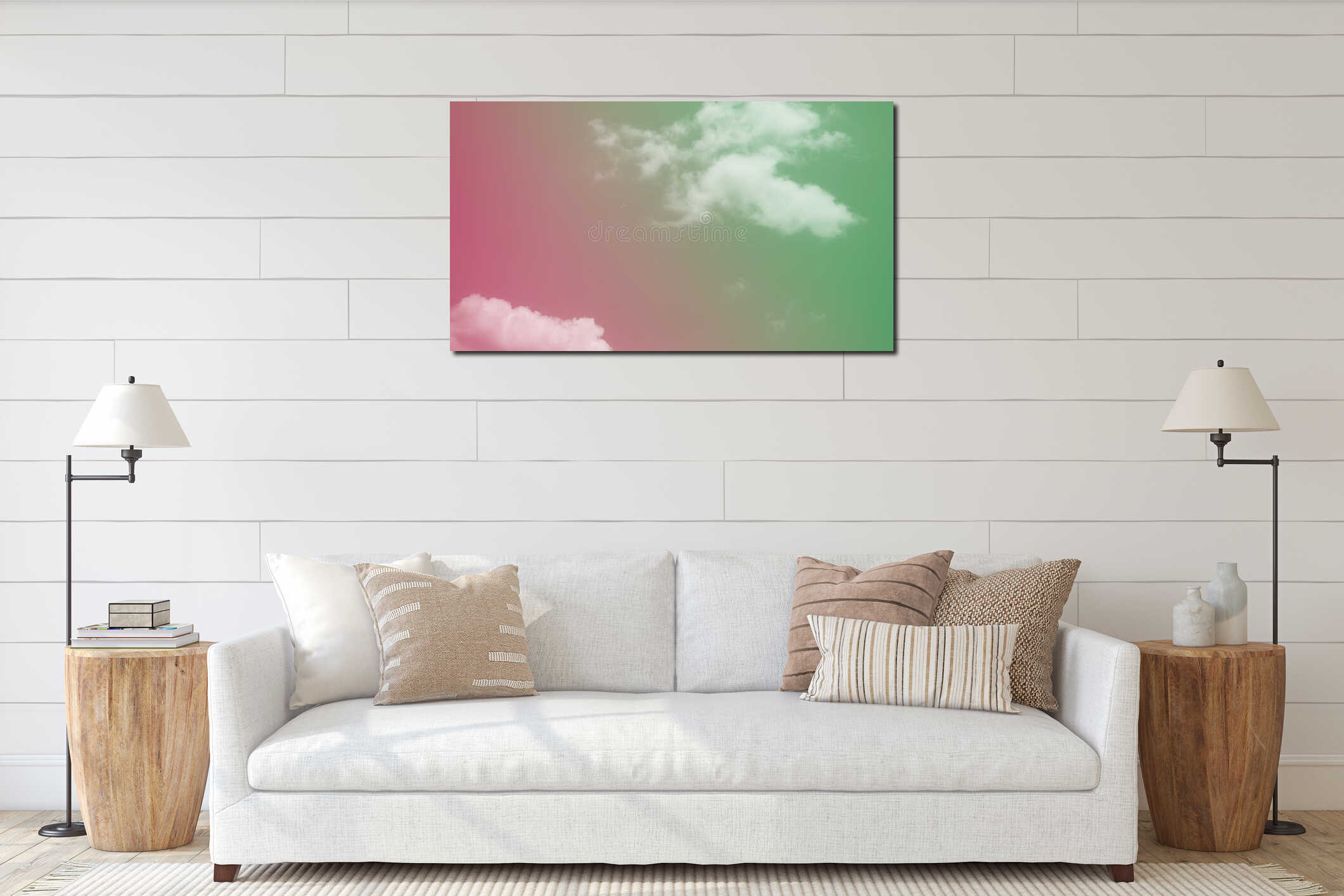Canvas hanging interior mockup