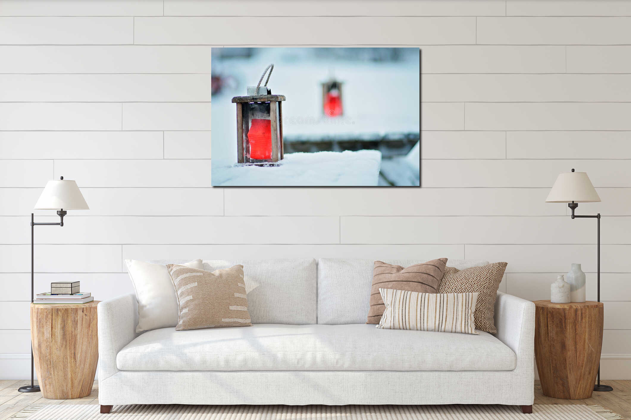 Canvas hanging interior mockup