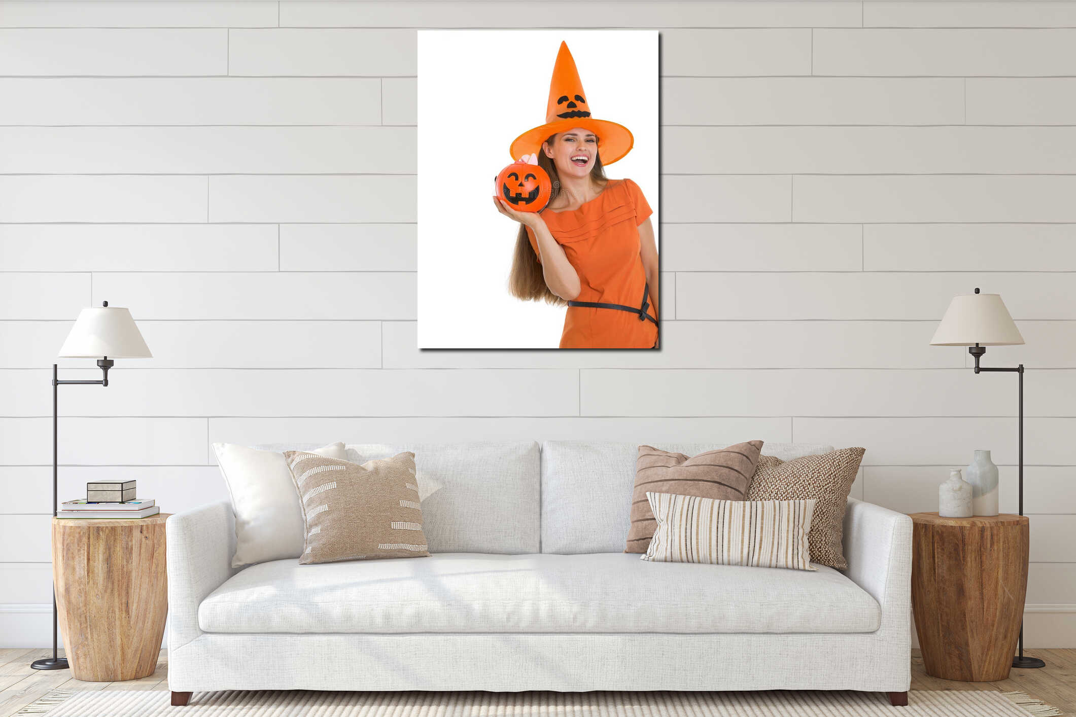 Canvas hanging interior mockup