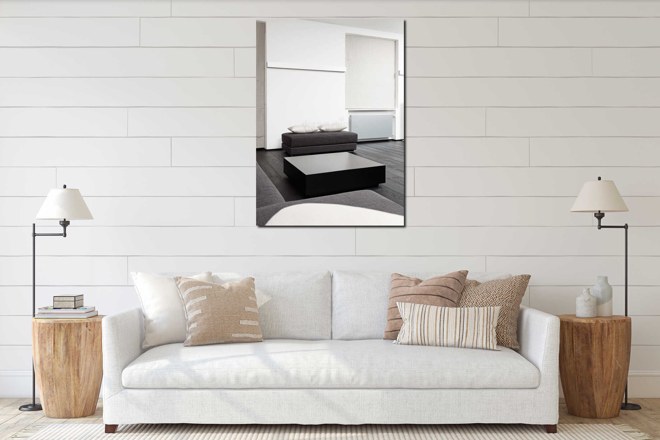 Canvas hanging interior mockup