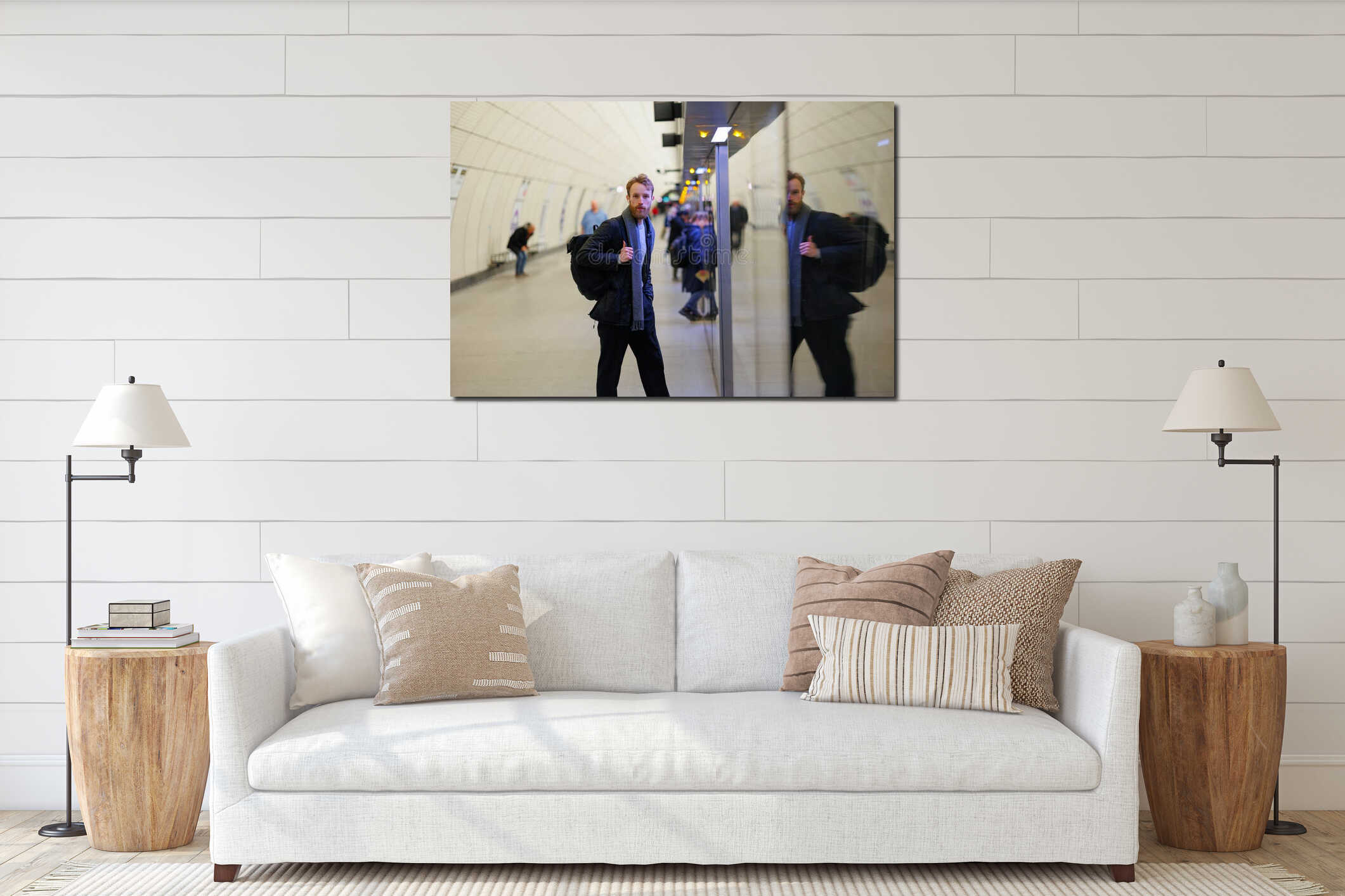 Canvas hanging interior mockup