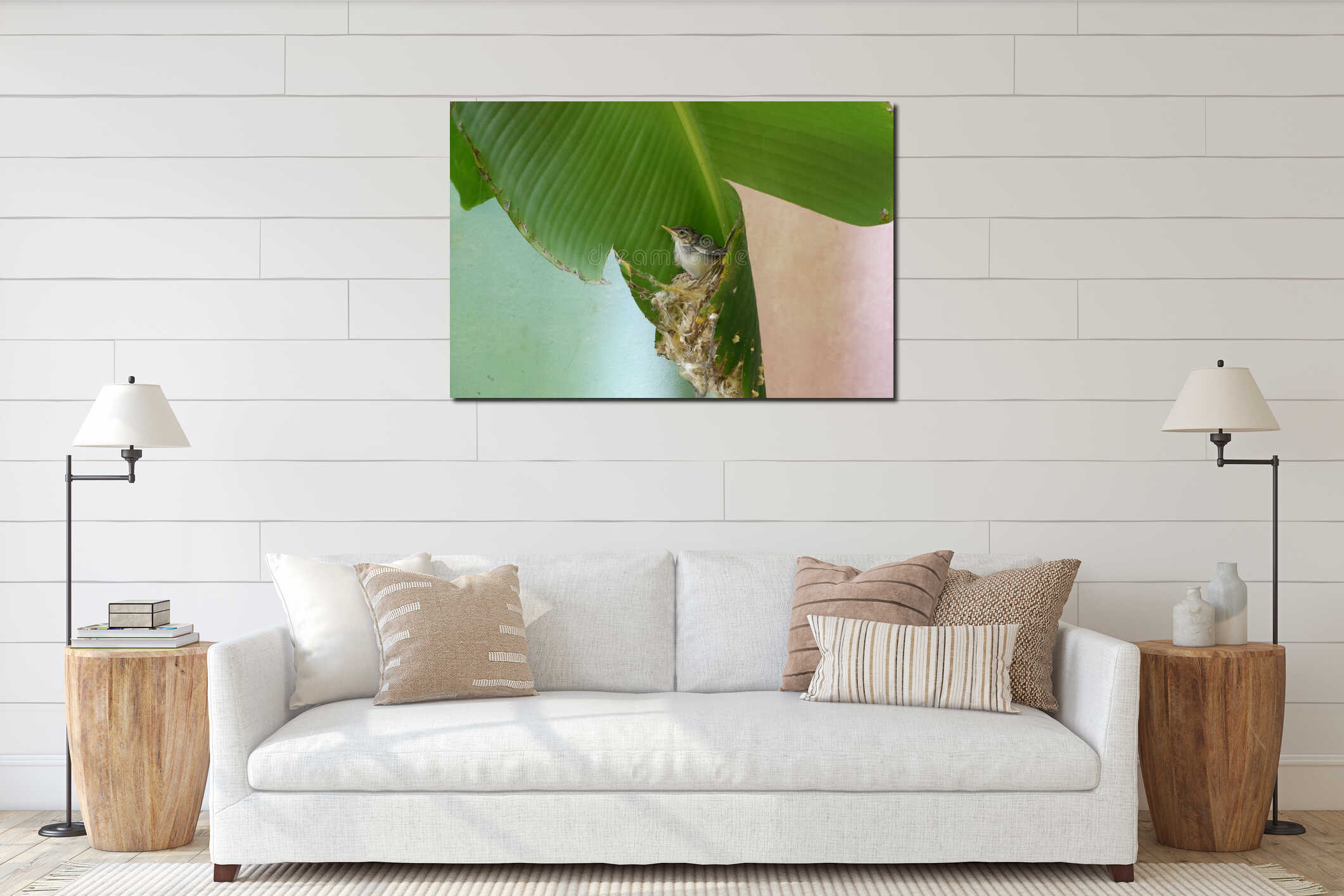 Canvas hanging interior mockup