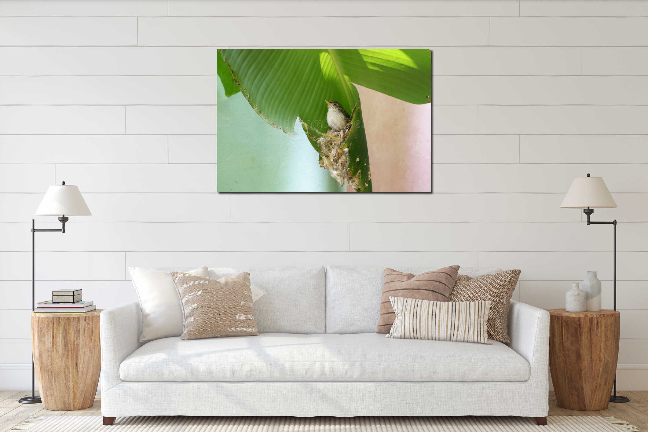 Canvas hanging interior mockup