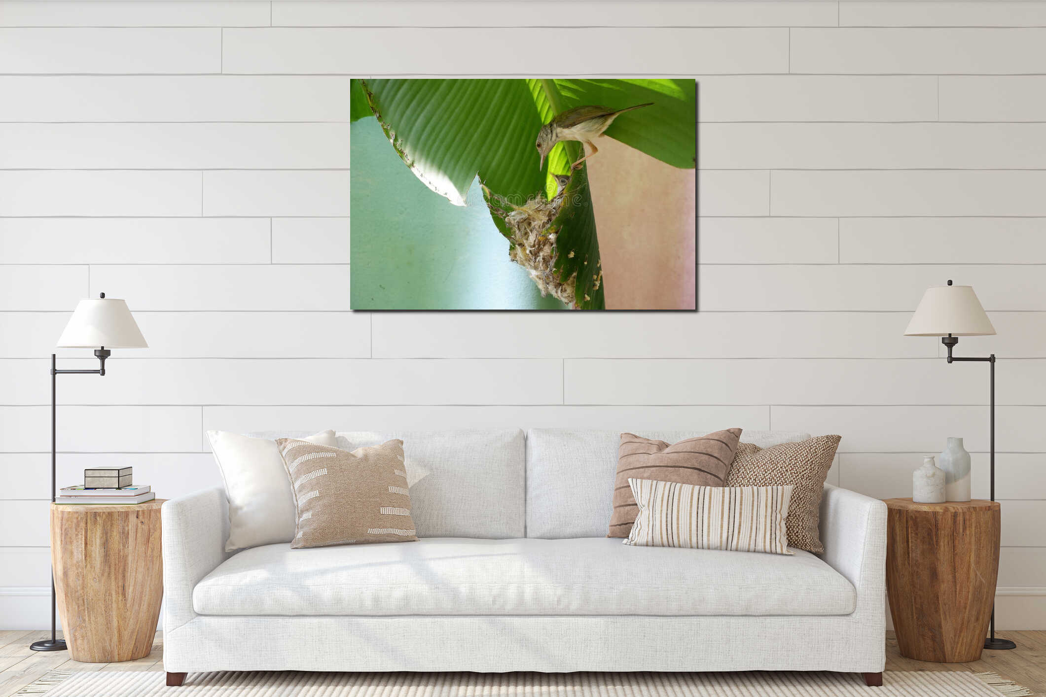 Canvas hanging interior mockup