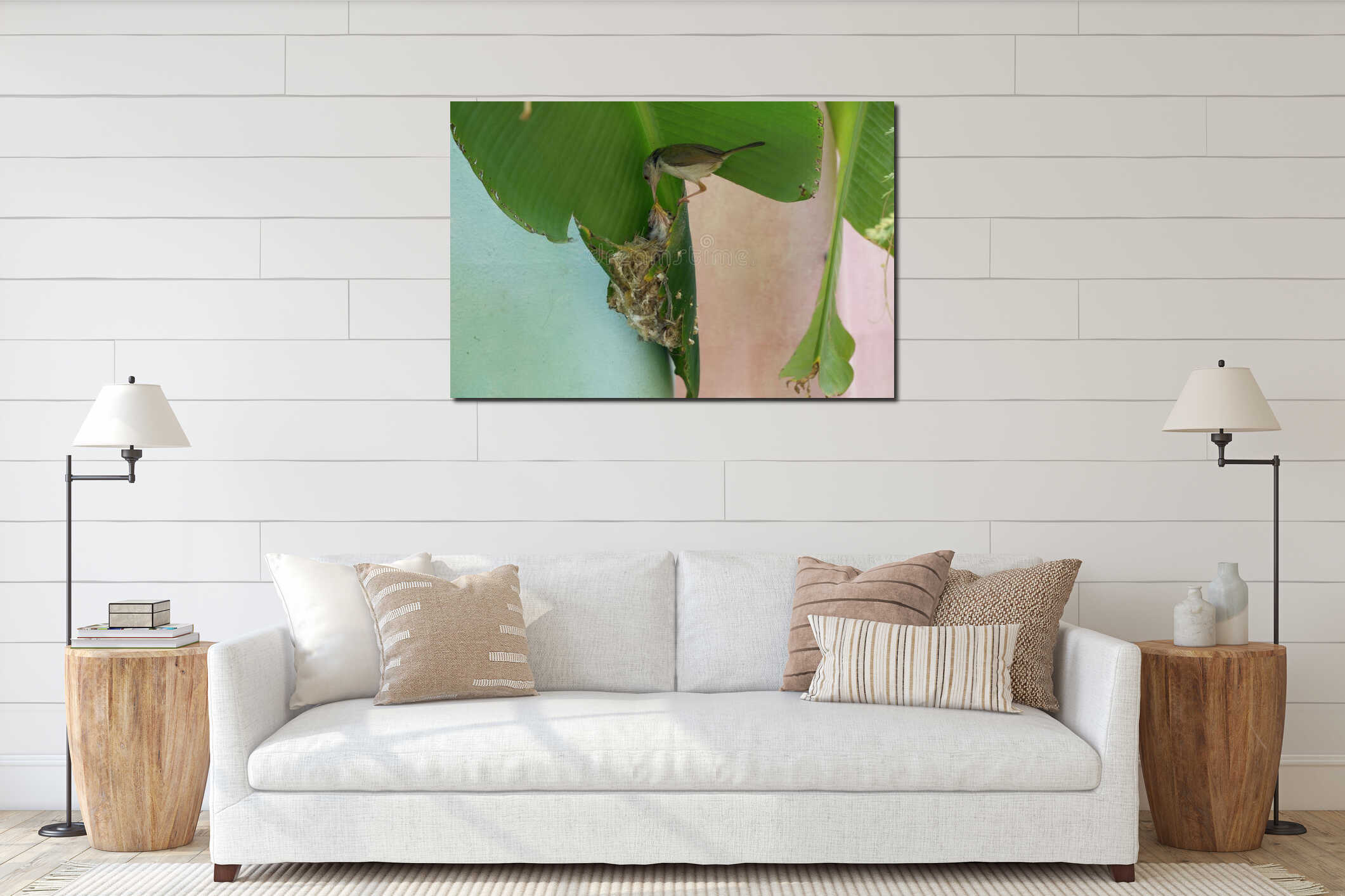 Canvas hanging interior mockup