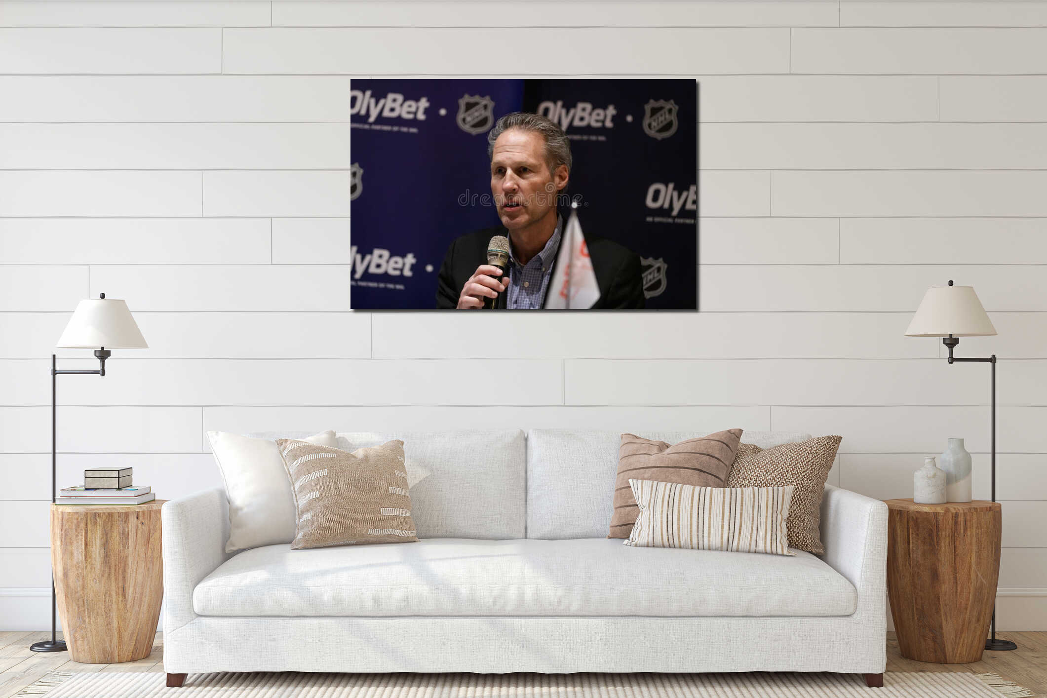 Canvas hanging interior mockup