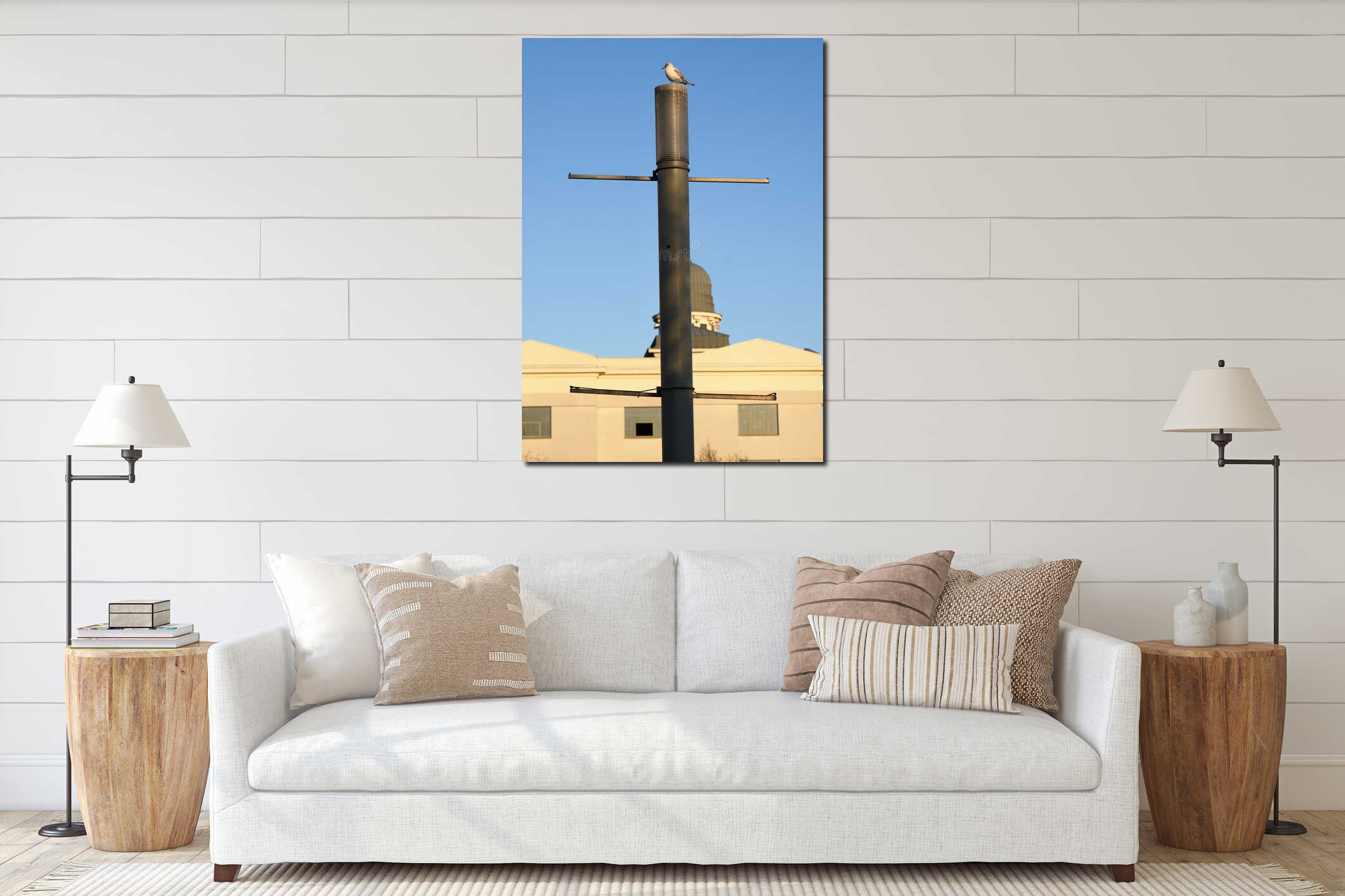 Canvas hanging interior mockup