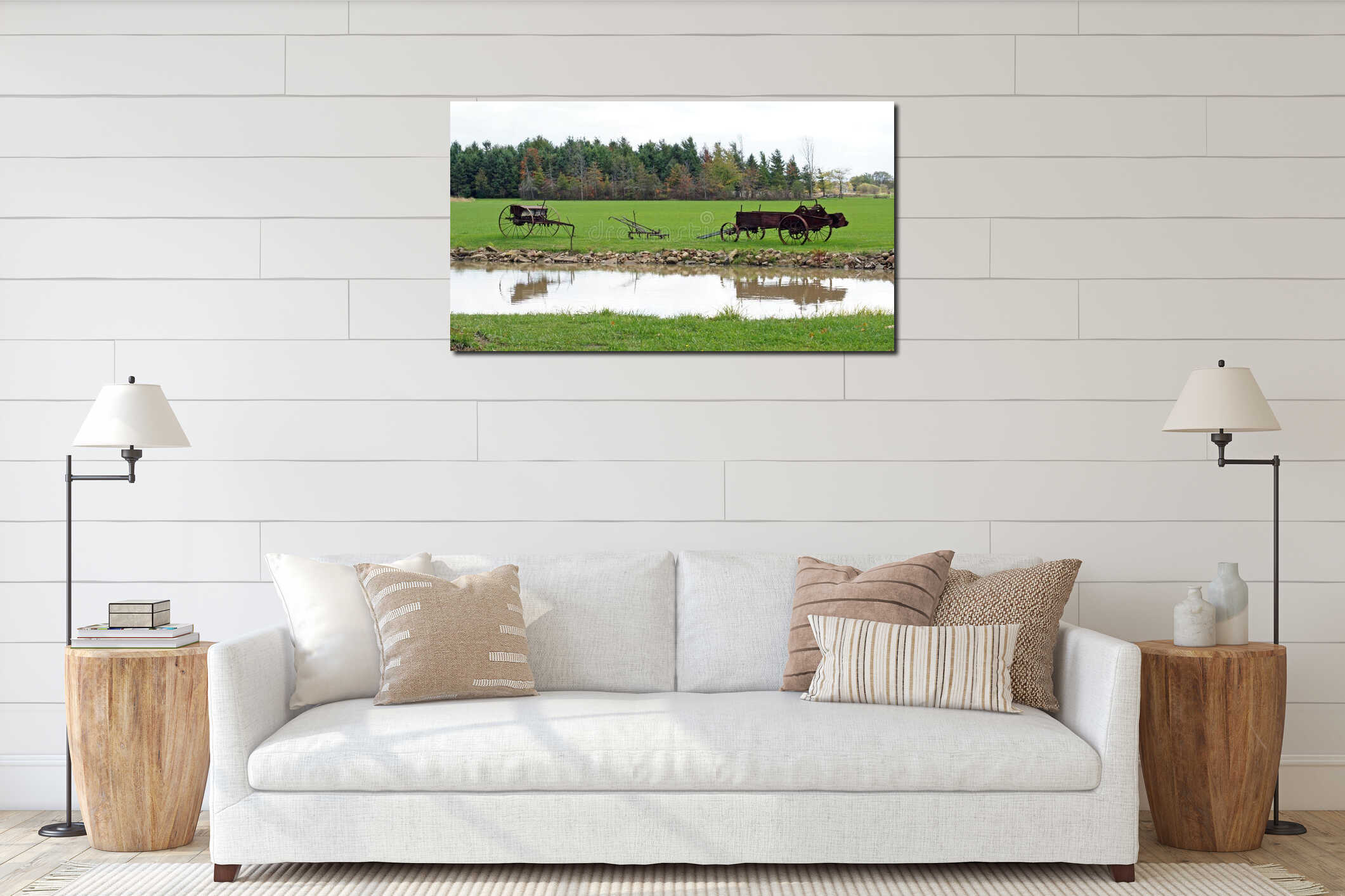 Canvas hanging interior mockup