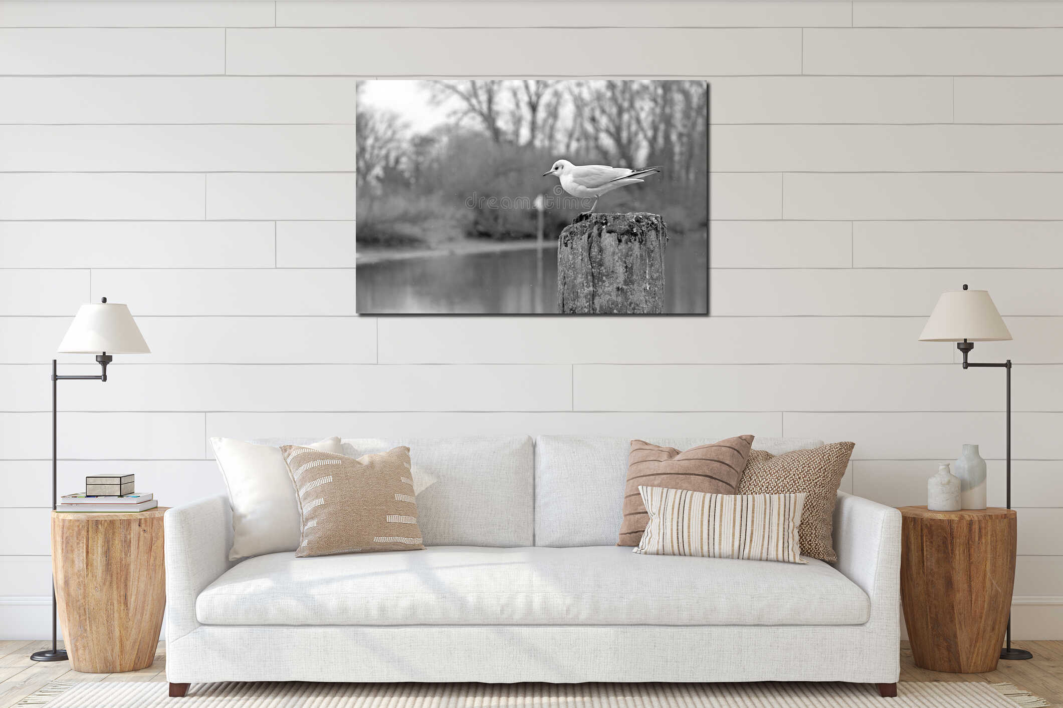 Canvas hanging interior mockup
