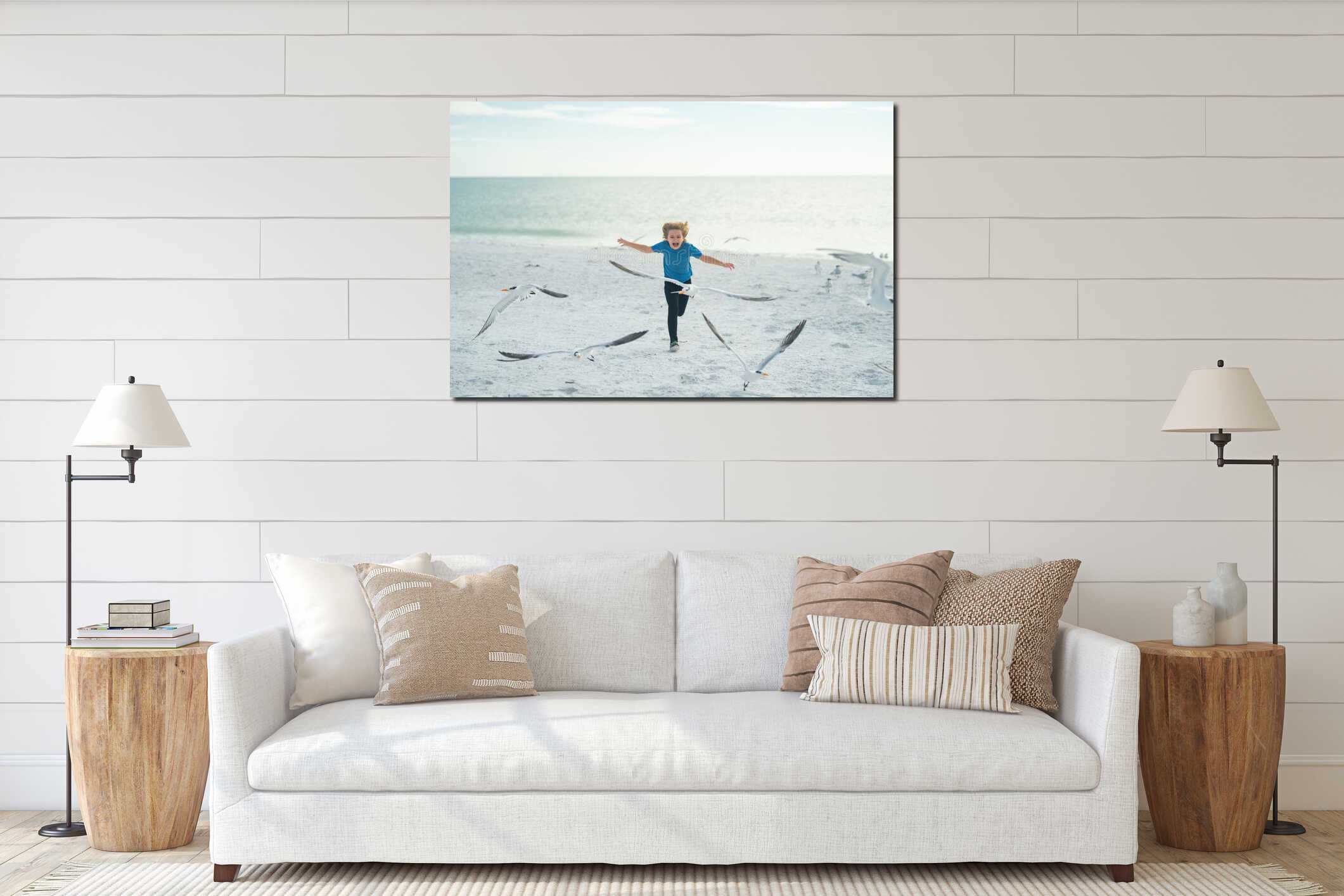 Canvas hanging interior mockup