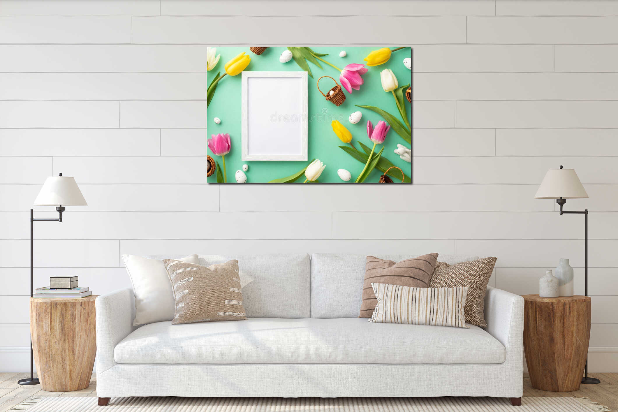 Canvas hanging interior mockup