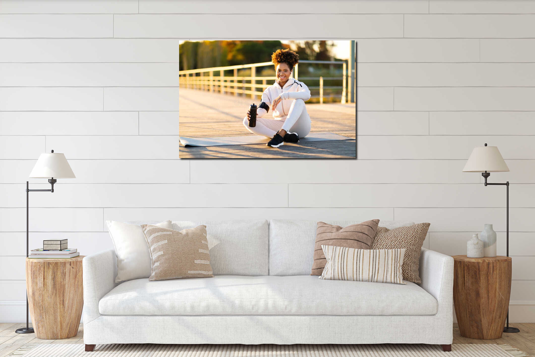 Canvas hanging interior mockup