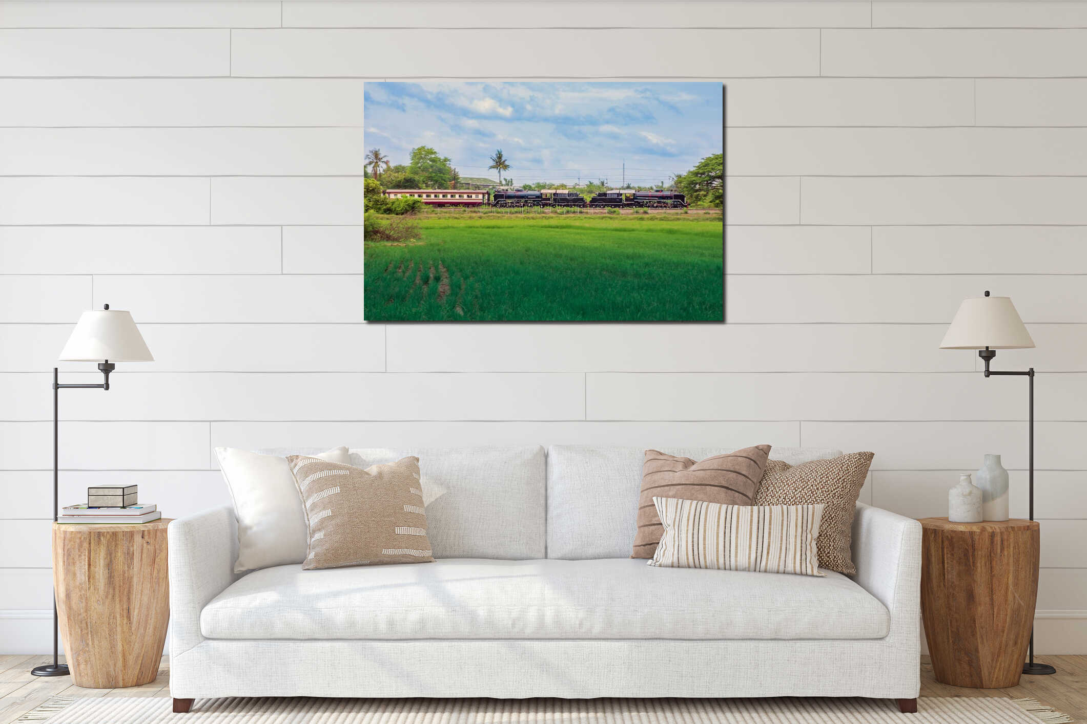 Canvas hanging interior mockup