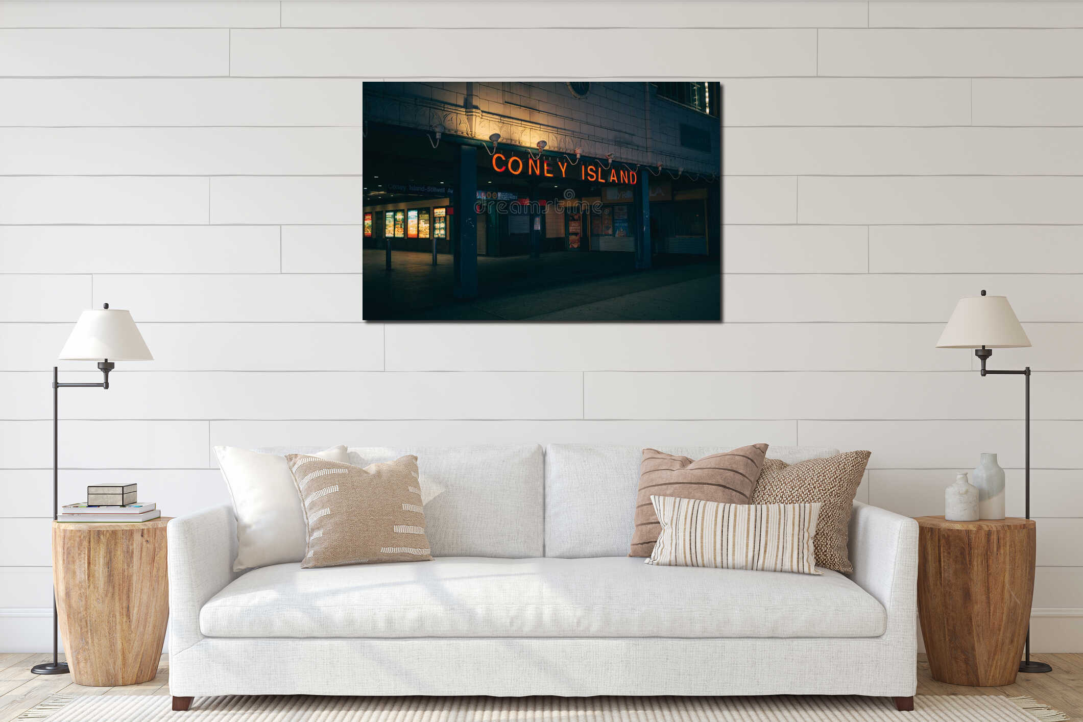 Canvas hanging interior mockup