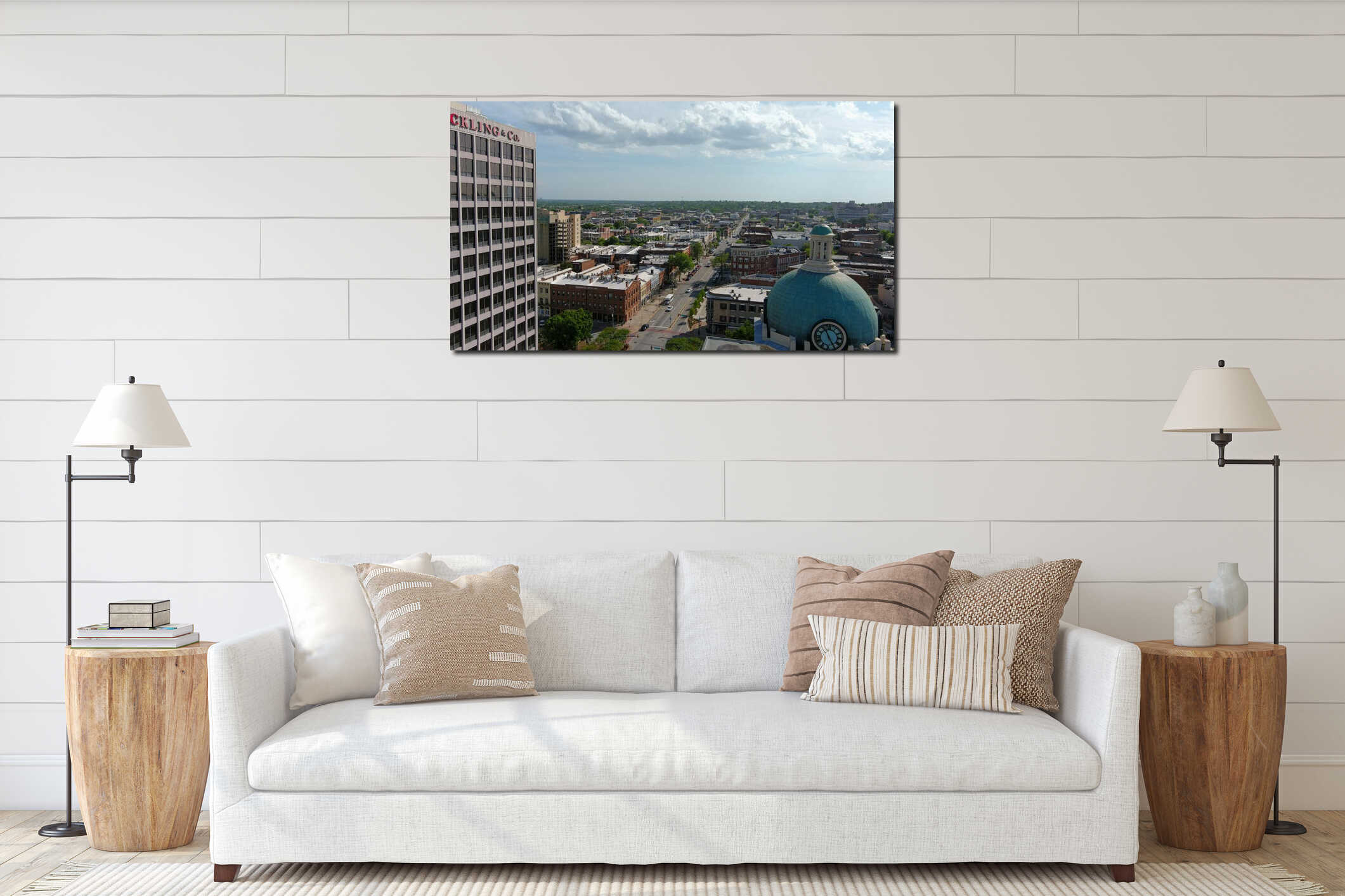 Canvas hanging interior mockup