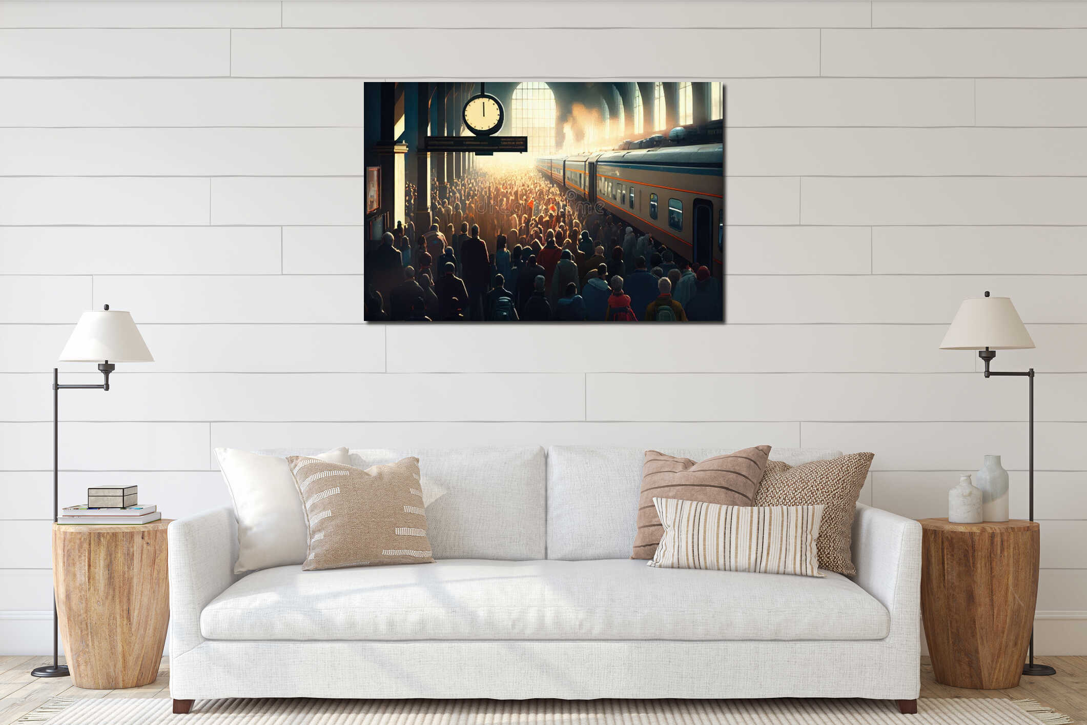 Canvas hanging interior mockup