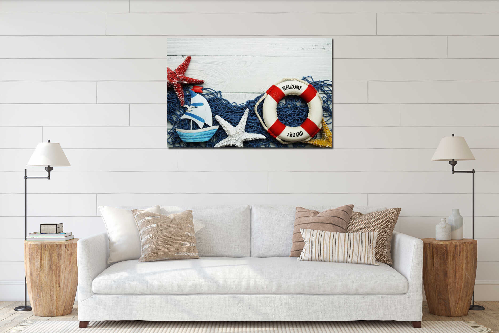 Canvas hanging interior mockup