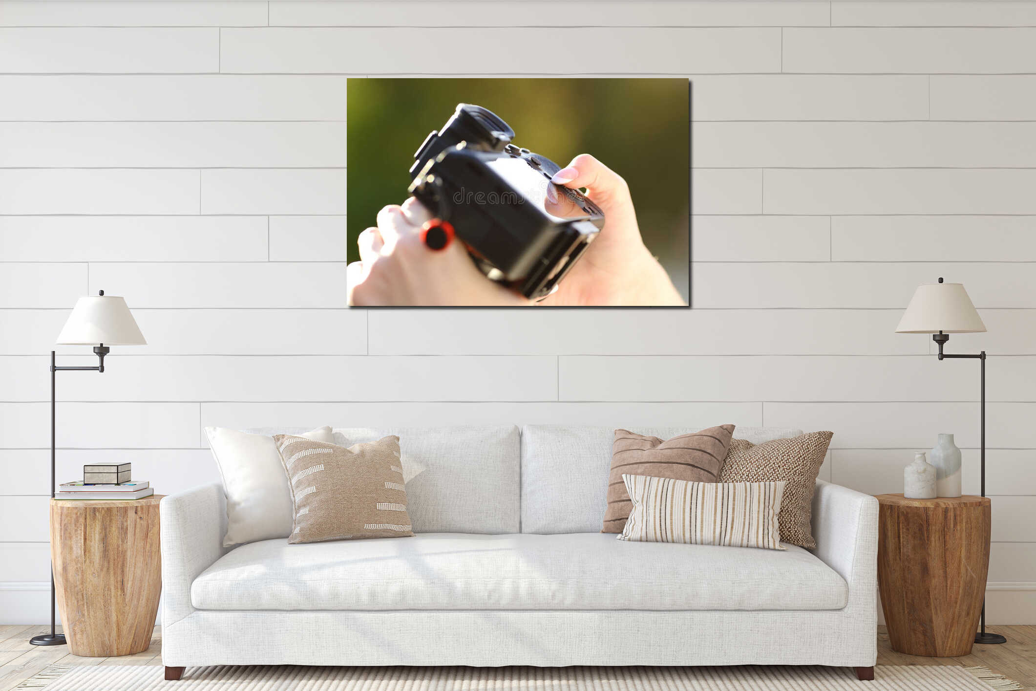 Canvas hanging interior mockup