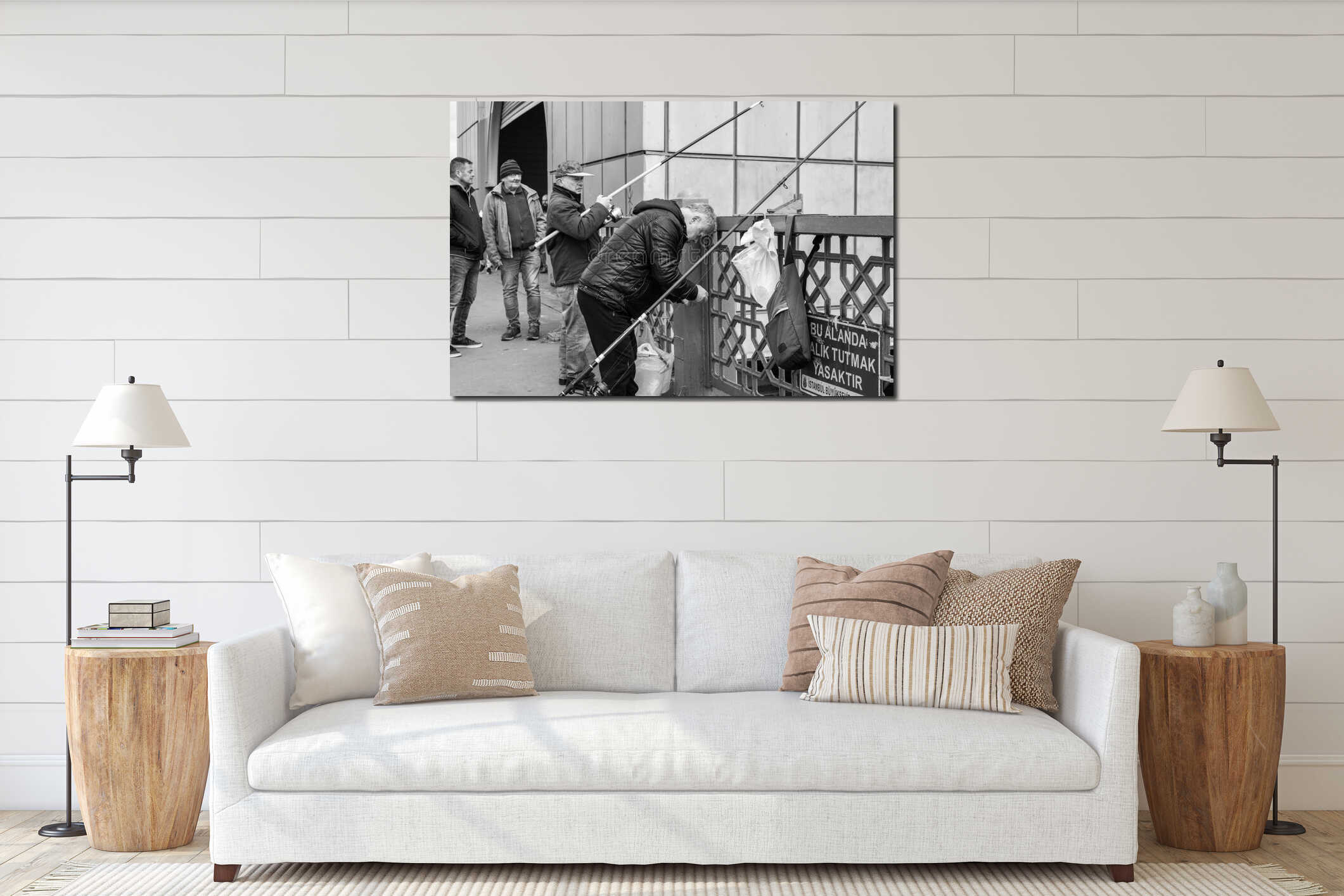 Canvas hanging interior mockup