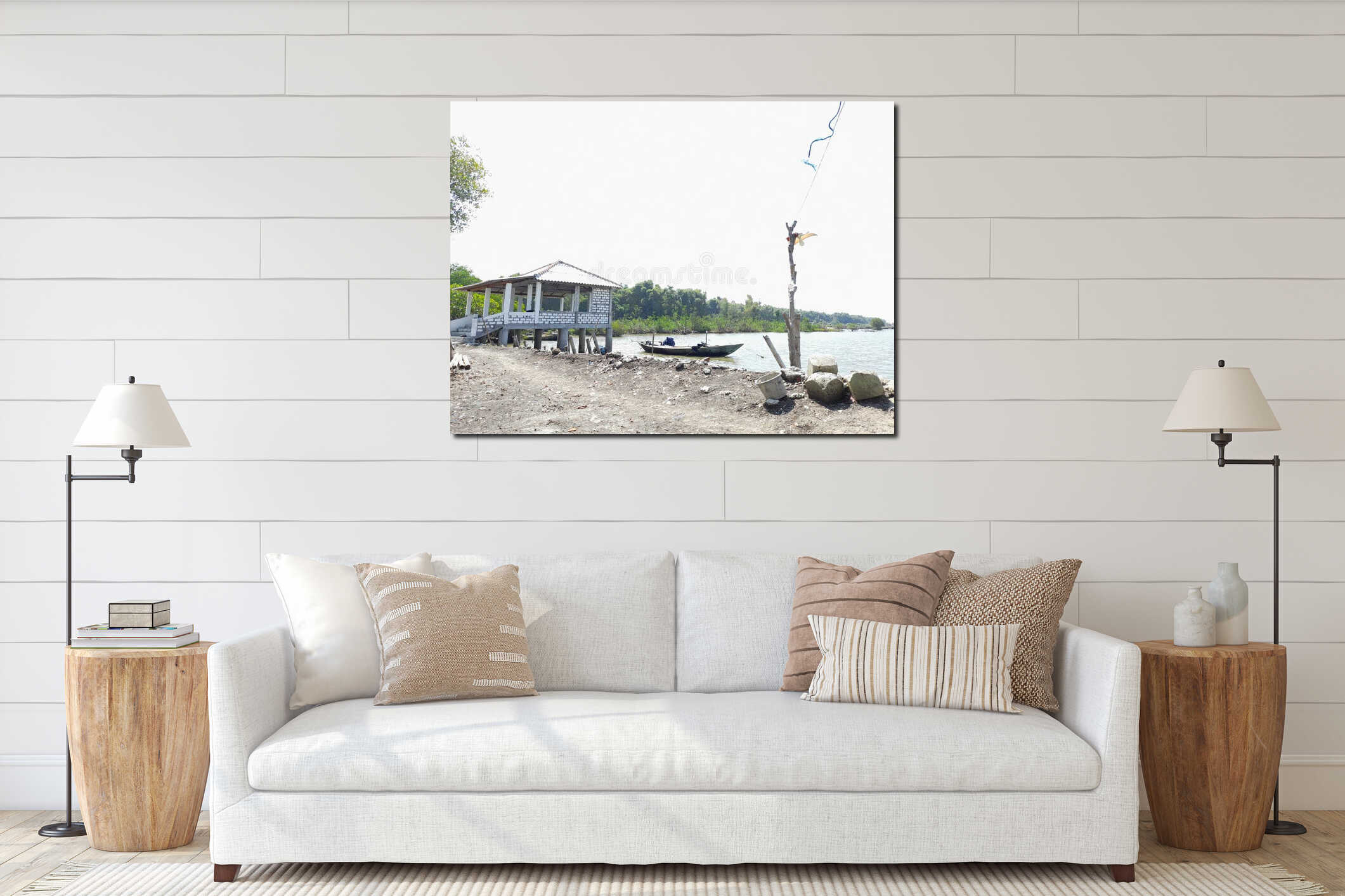 Canvas hanging interior mockup