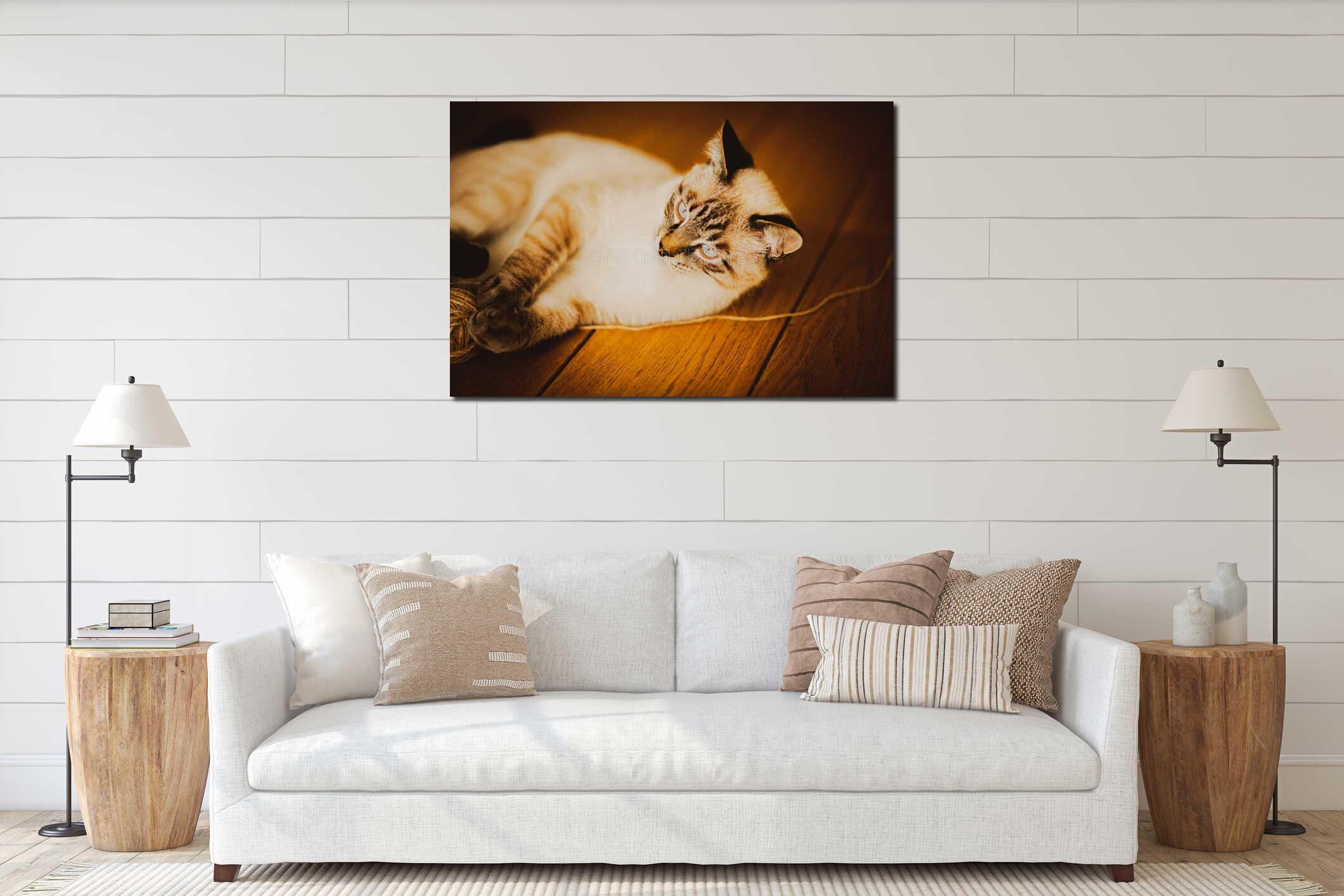 Canvas hanging interior mockup