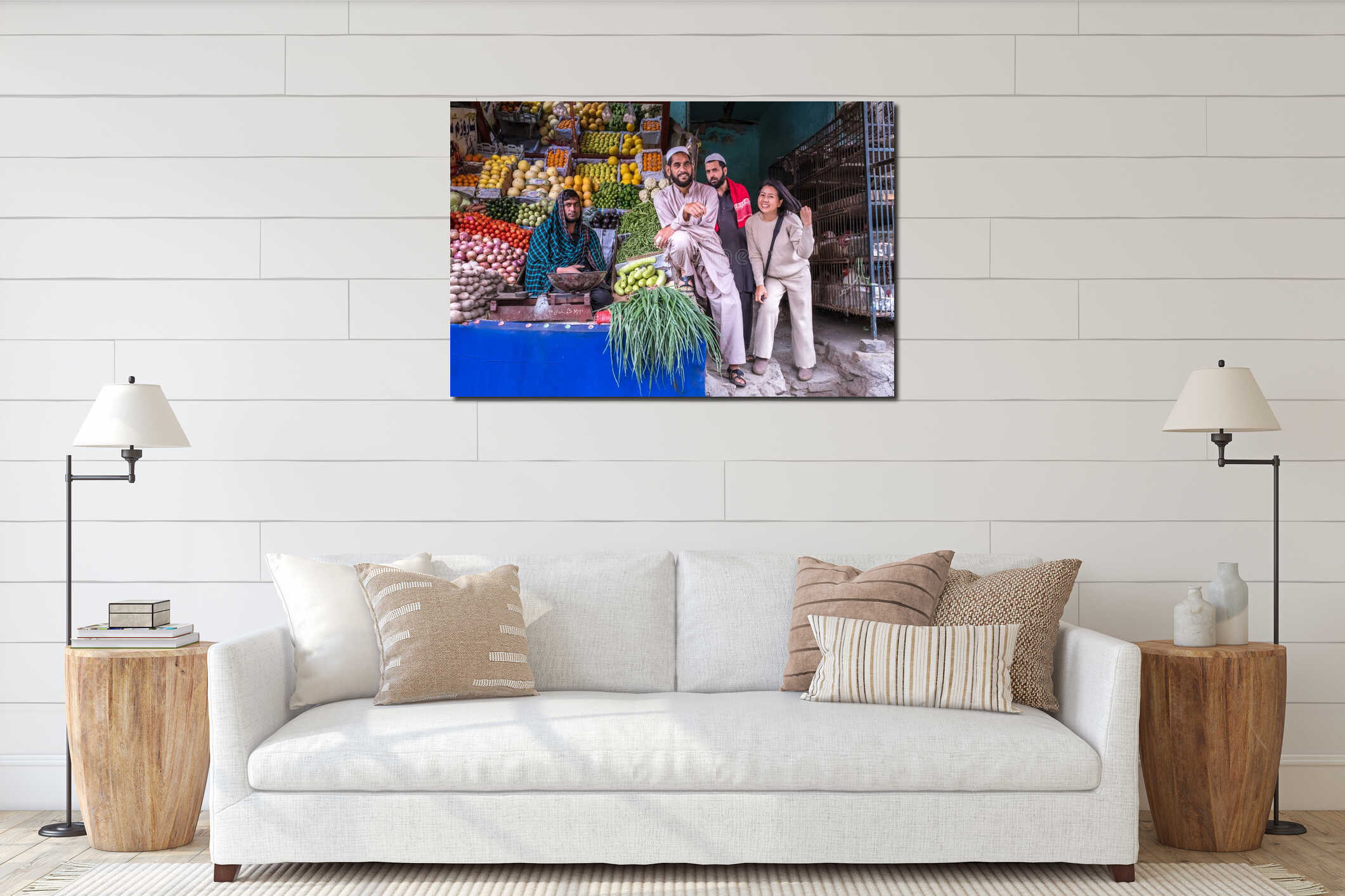 Canvas hanging interior mockup