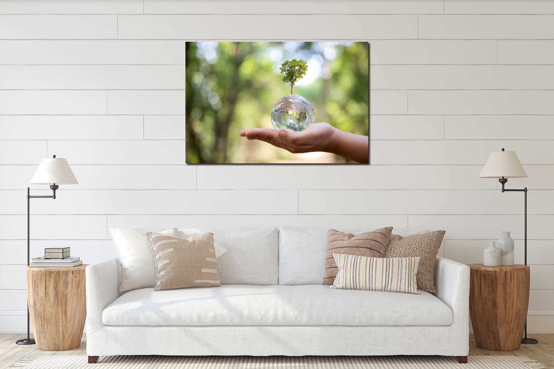 Canvas hanging interior mockup