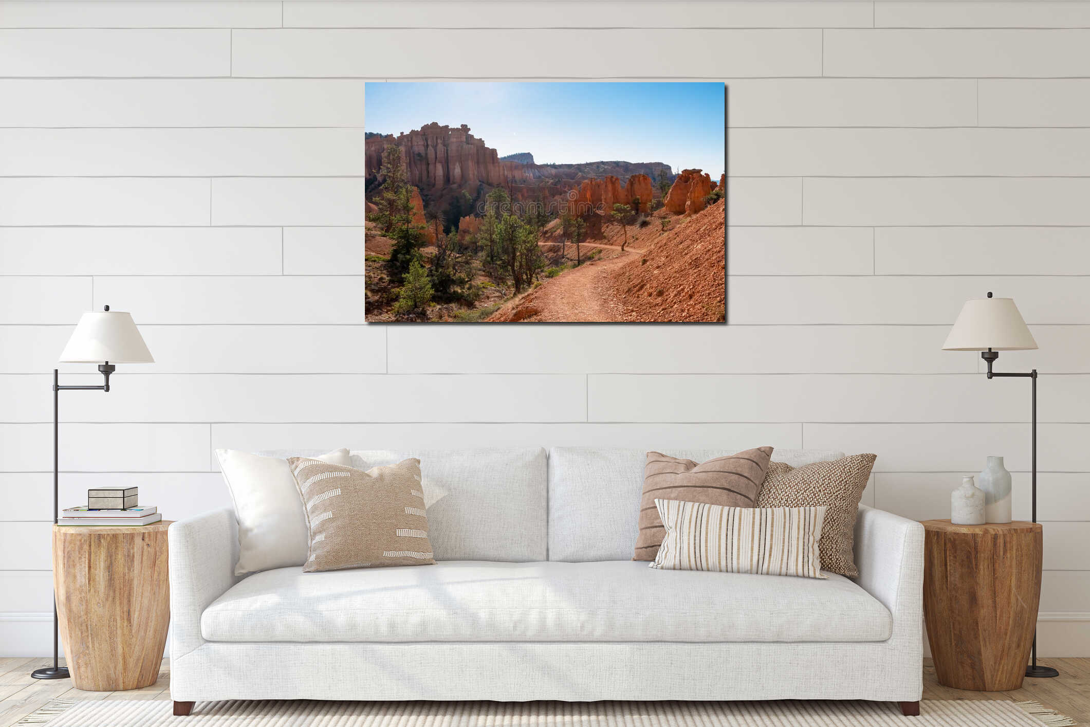 Canvas hanging interior mockup