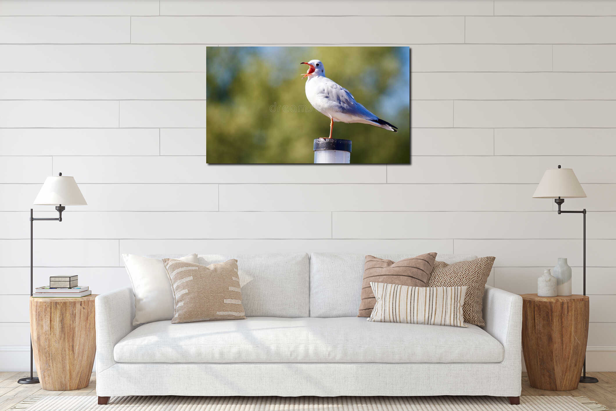 Canvas hanging interior mockup