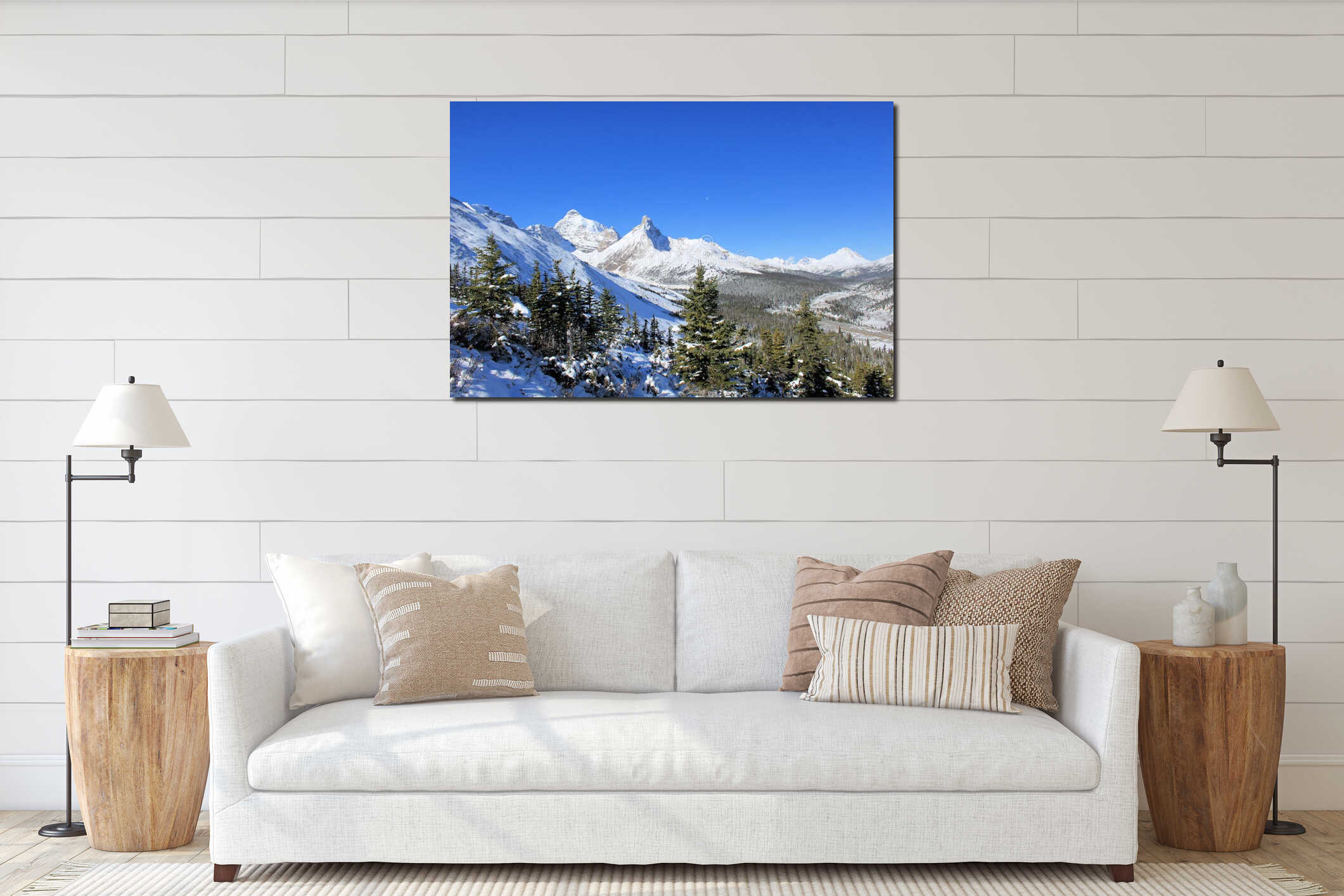 Canvas hanging interior mockup