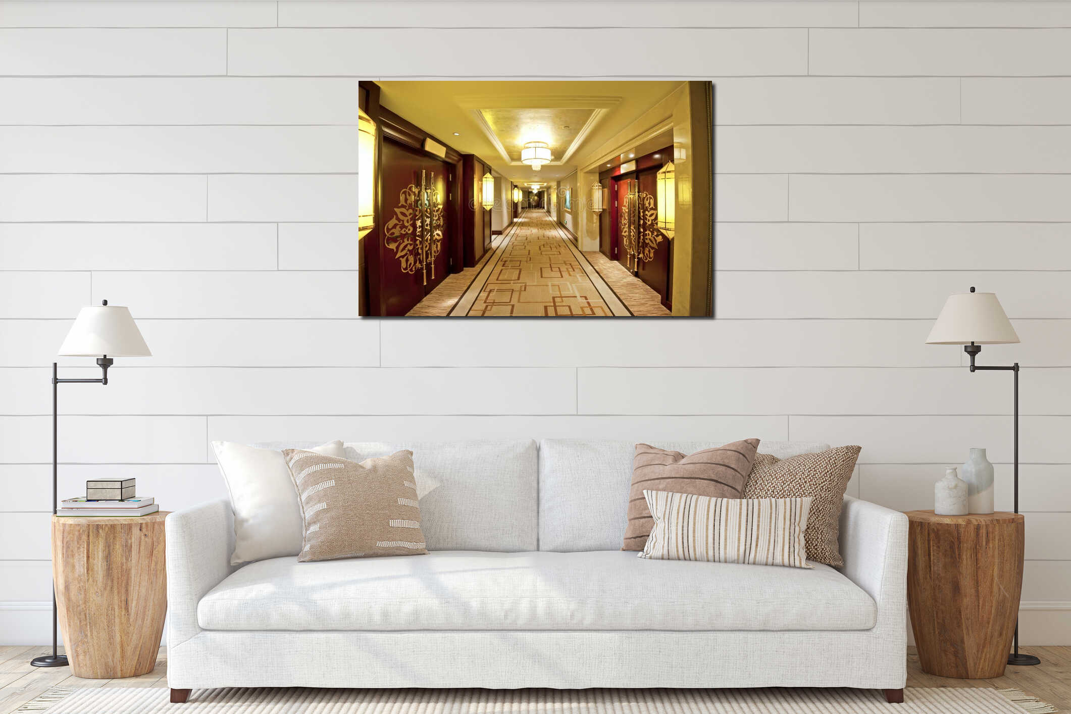 Canvas hanging interior mockup