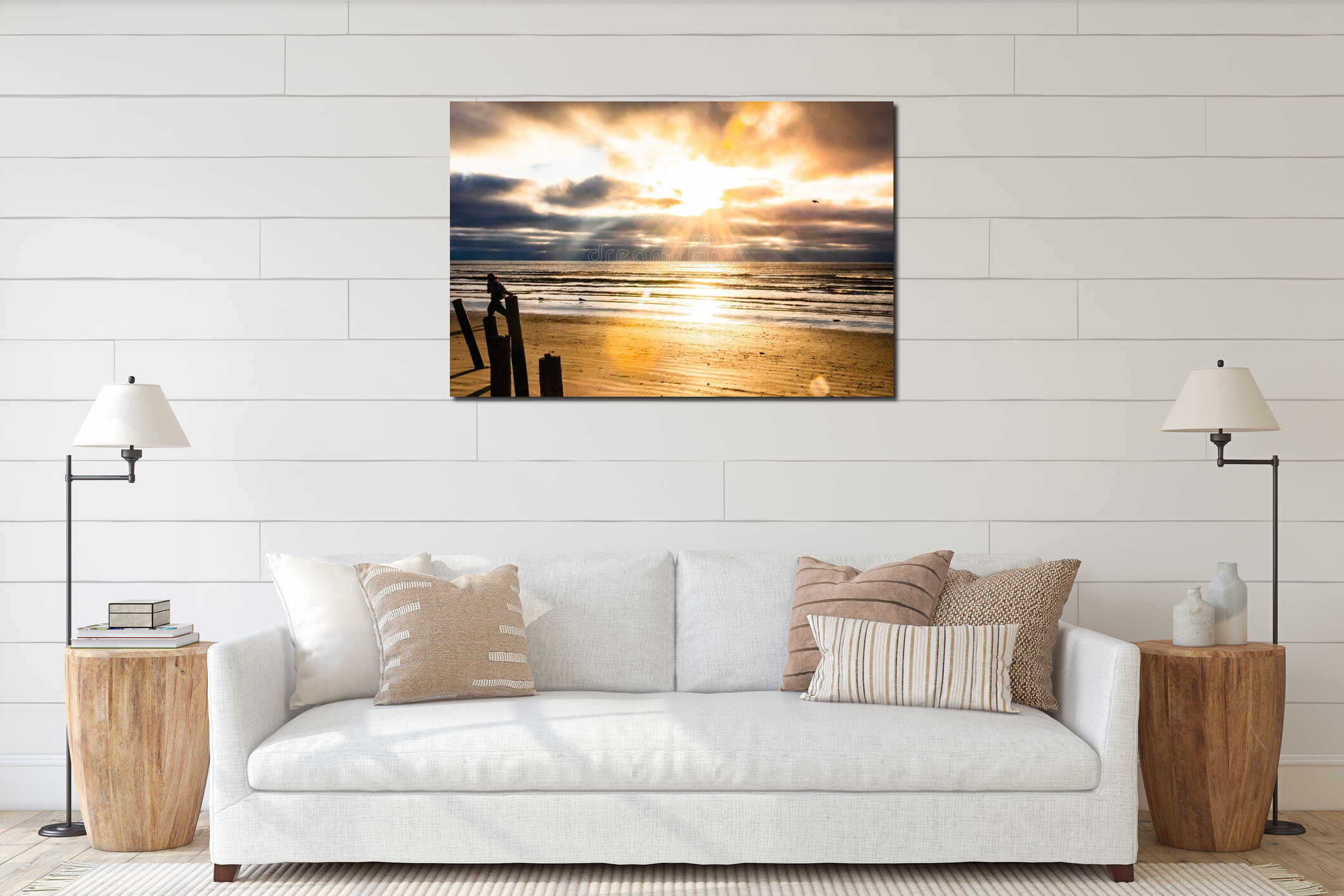 Canvas hanging interior mockup