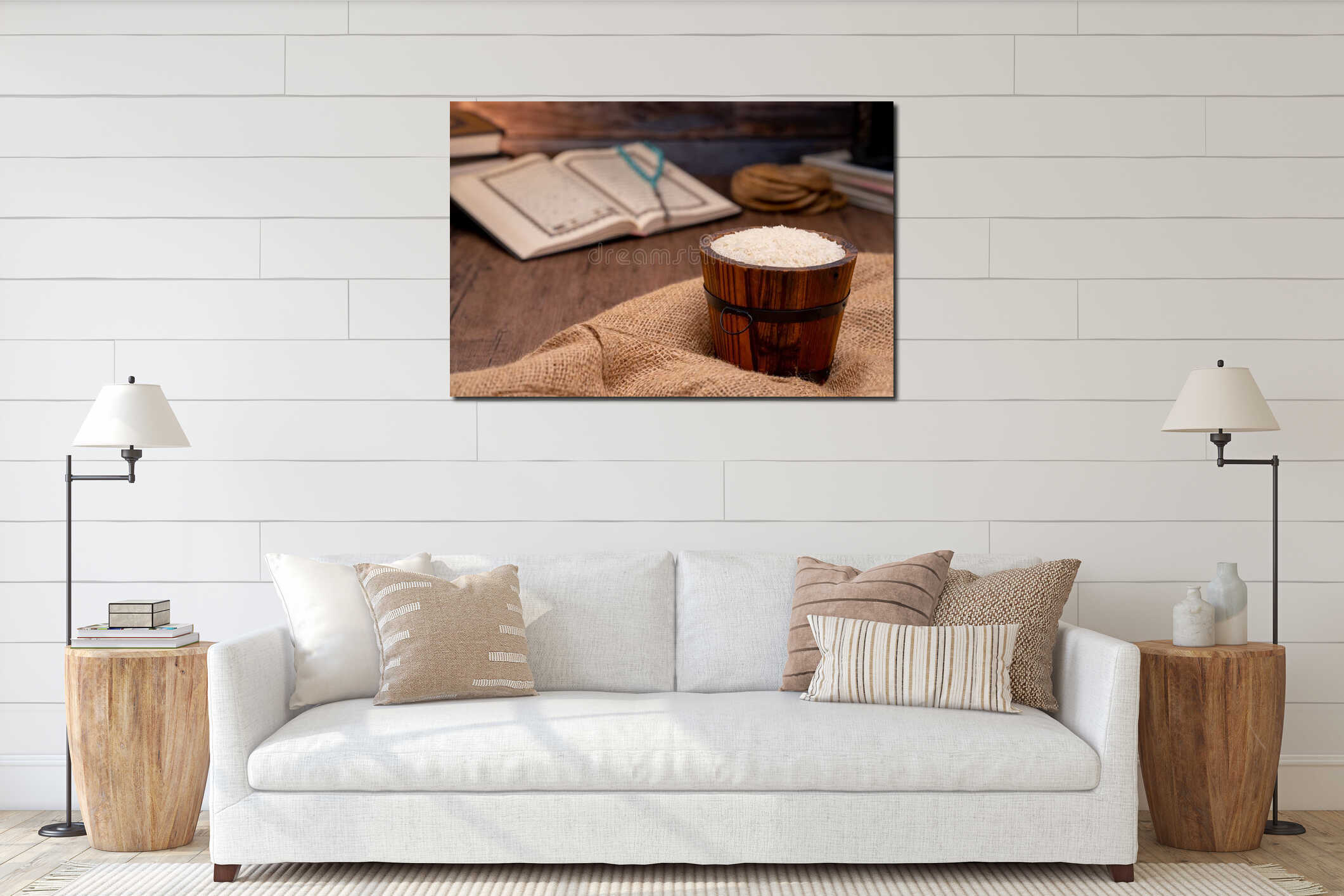 Canvas hanging interior mockup